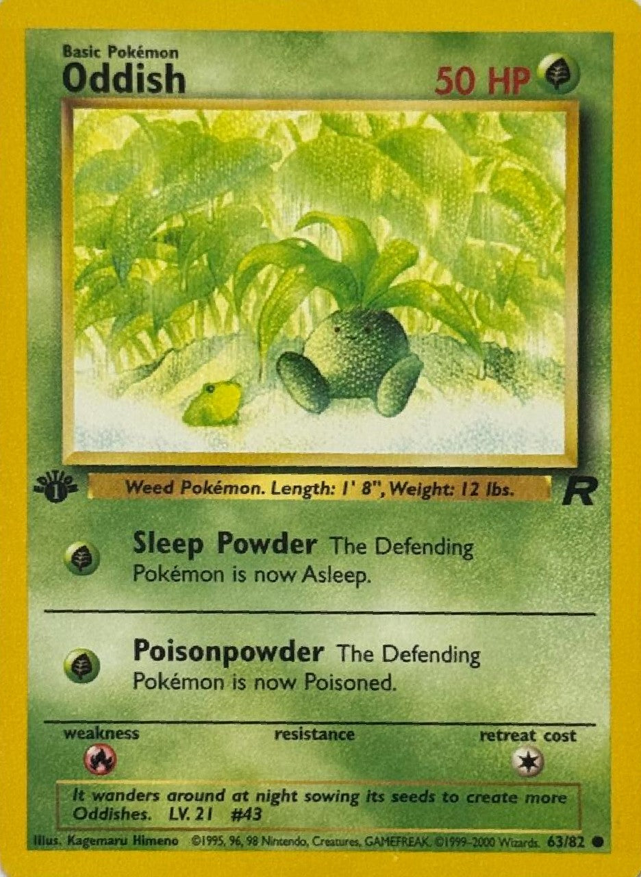 Pokémon Tcg Oddish 63/82 1st Edition