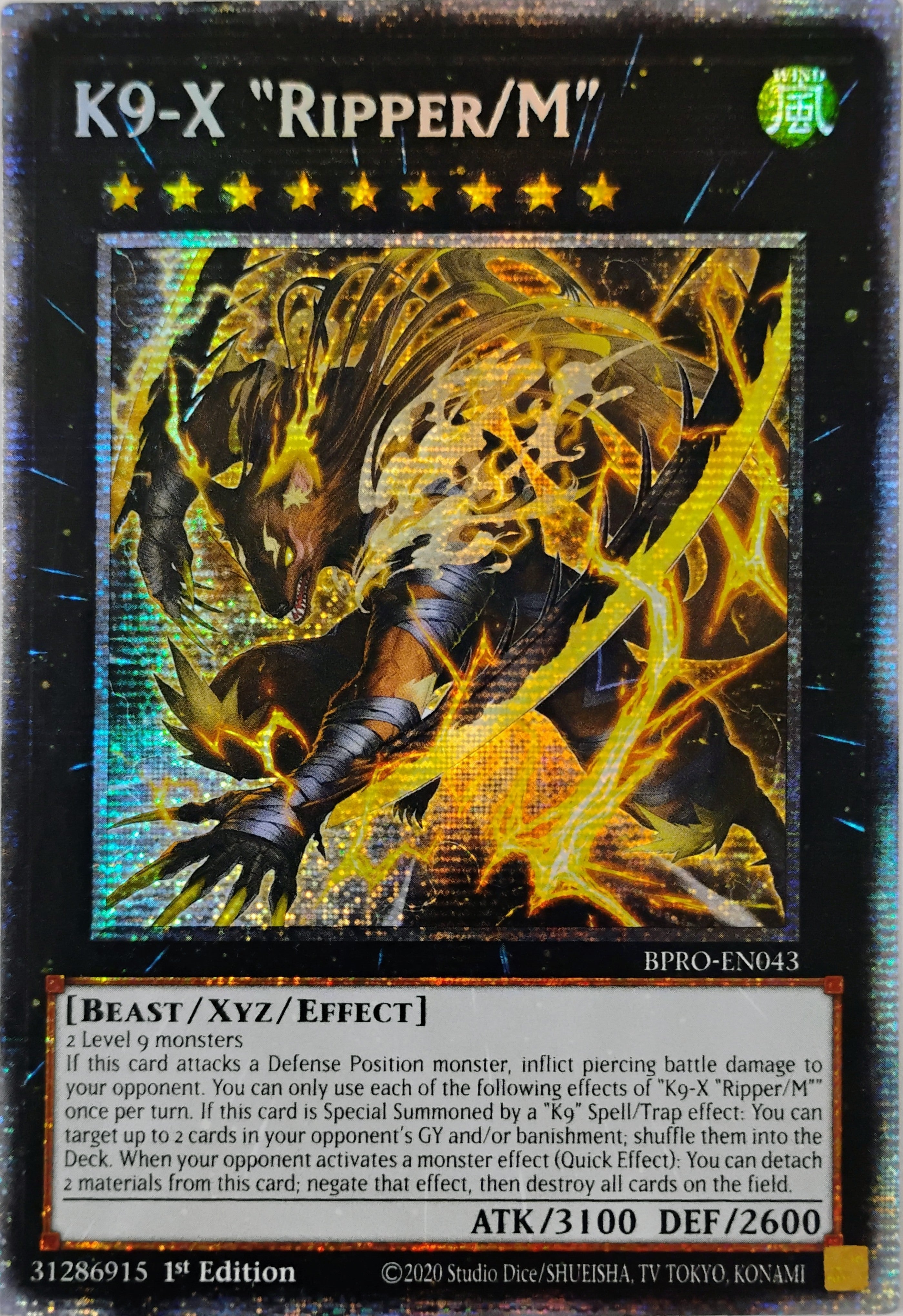Yugioh! K9-X "Ripper/M" Bpro-en043 Starlight