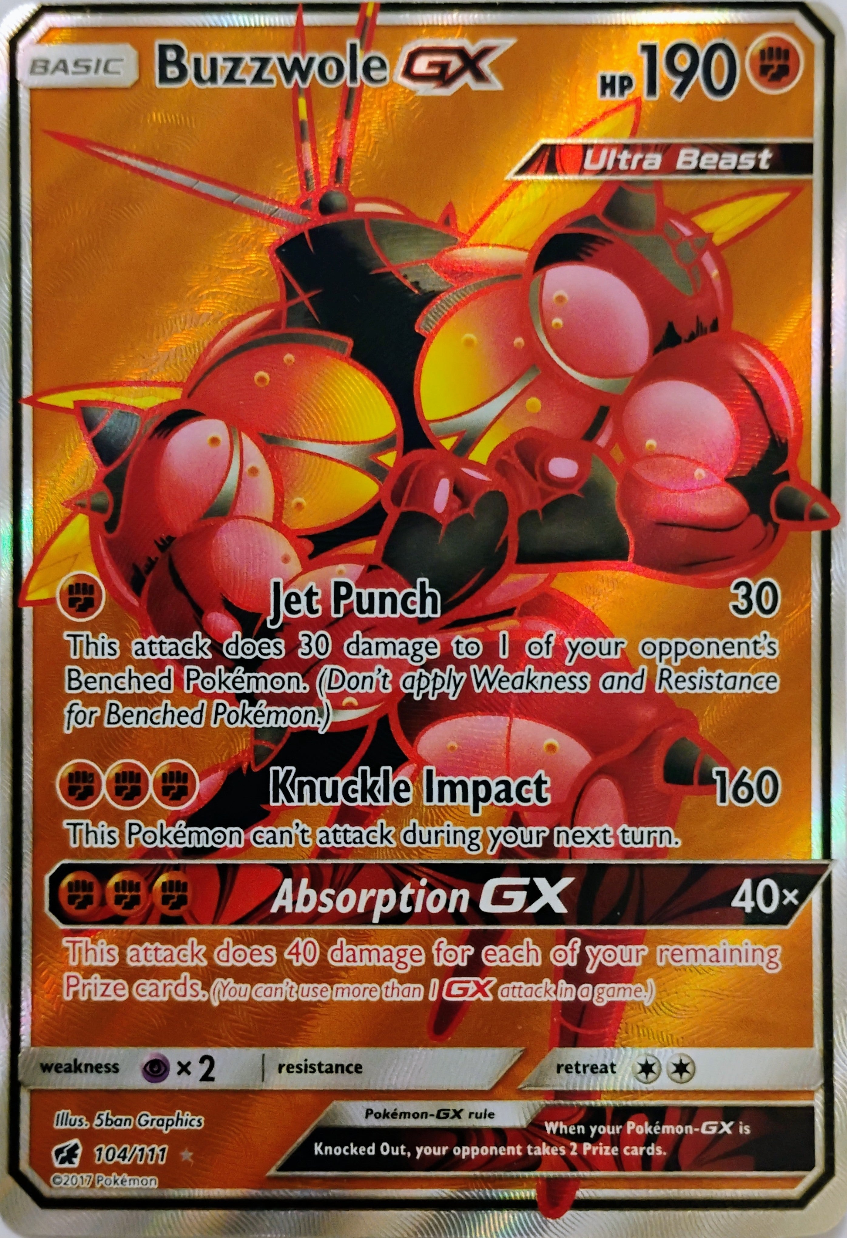 Pokémon tcg Buzzwole GX 104/111