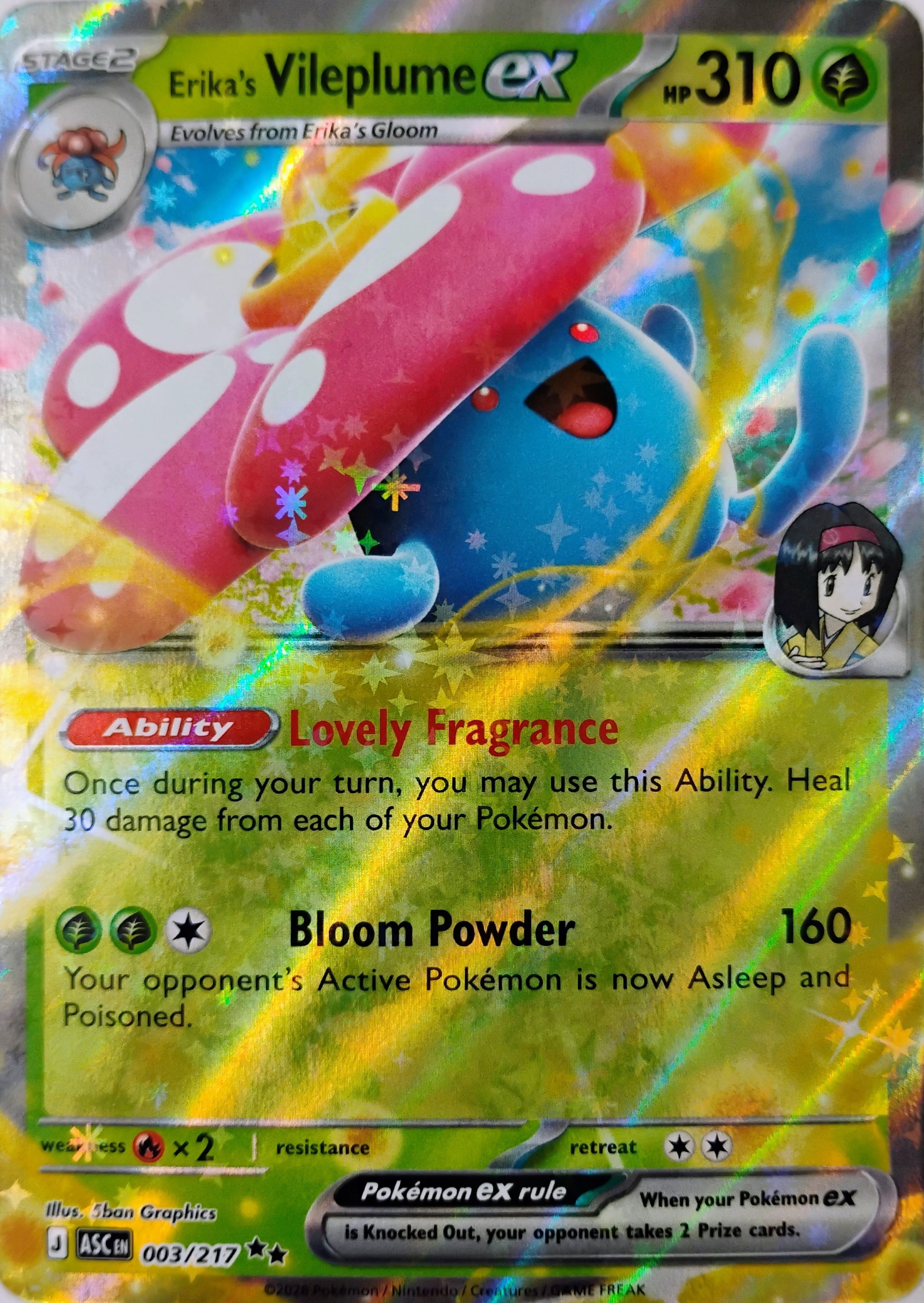 Pokémon tcg Erika's Vileplume Ex 003/217