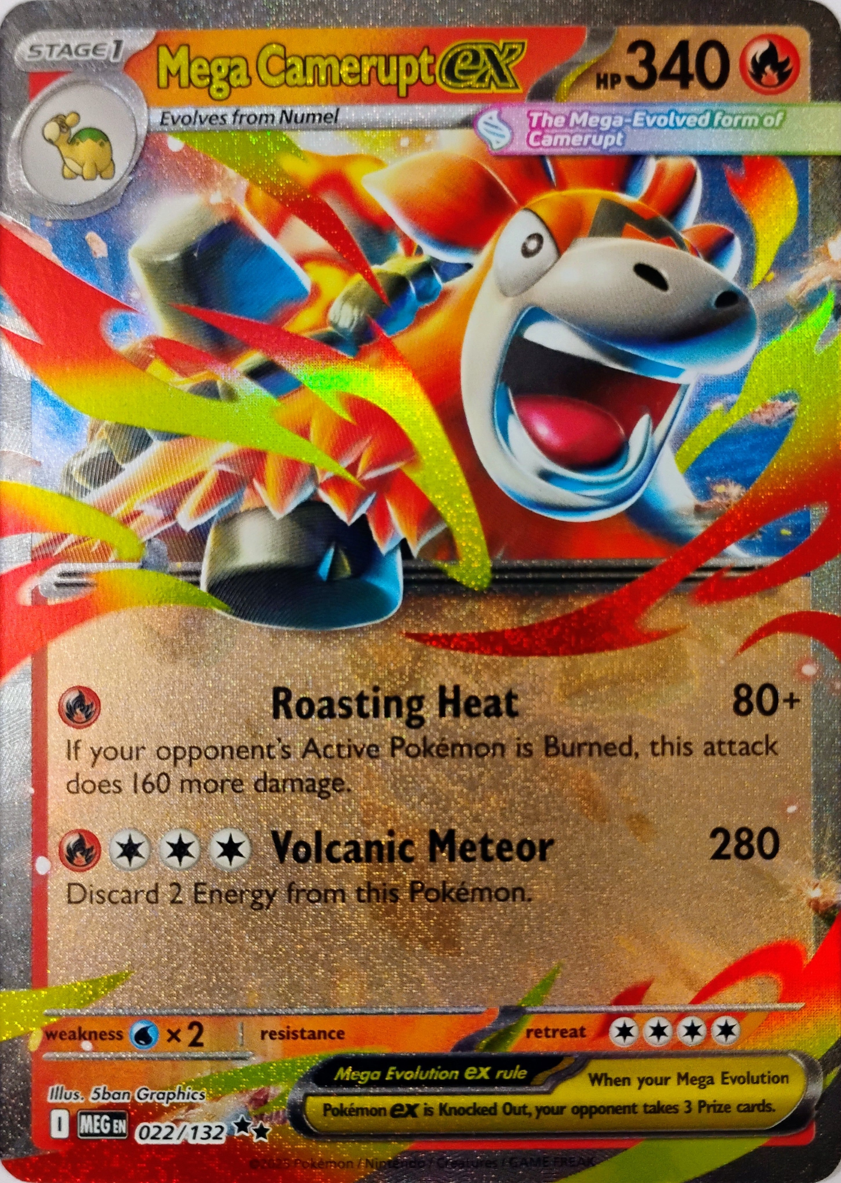 Pokémon tcg Mega Camerupt Ex 022/132