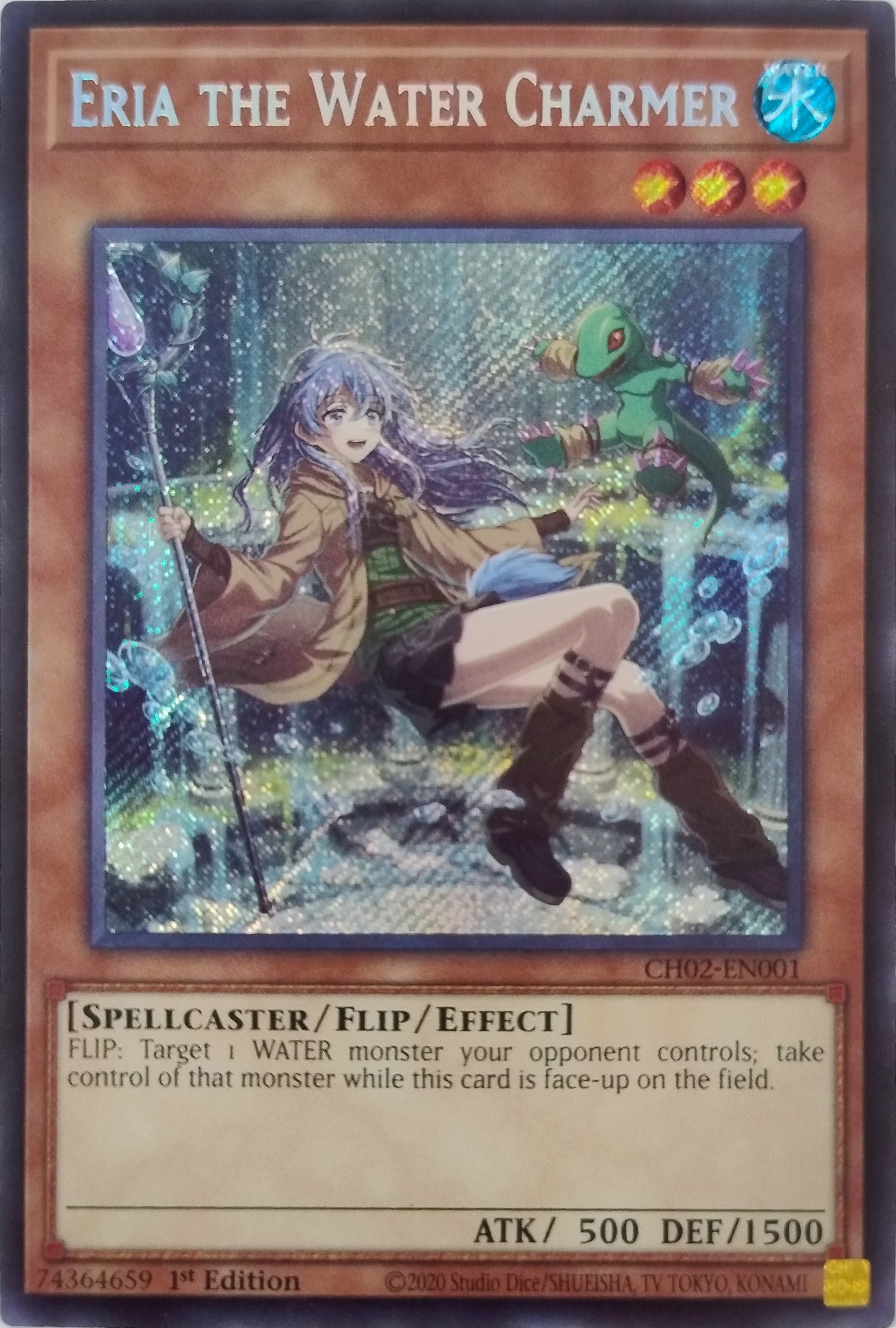 Yugioh! Eria The Water Charmer Ch02-en001 1st Edition Secret