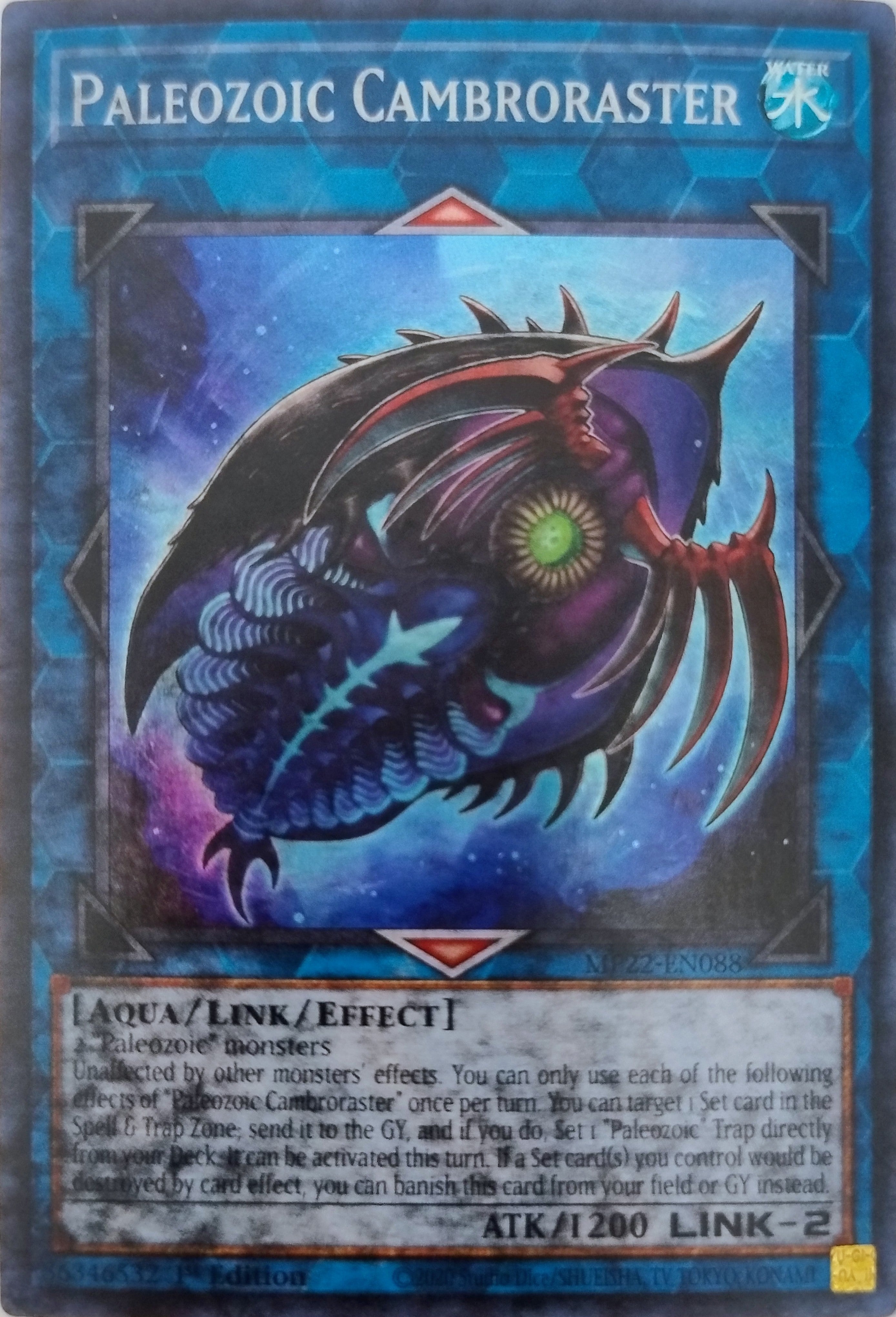 Yugioh! Paleozoic Cambroraster Mp22-en088 1st Edition Super Rare (Miss Print)