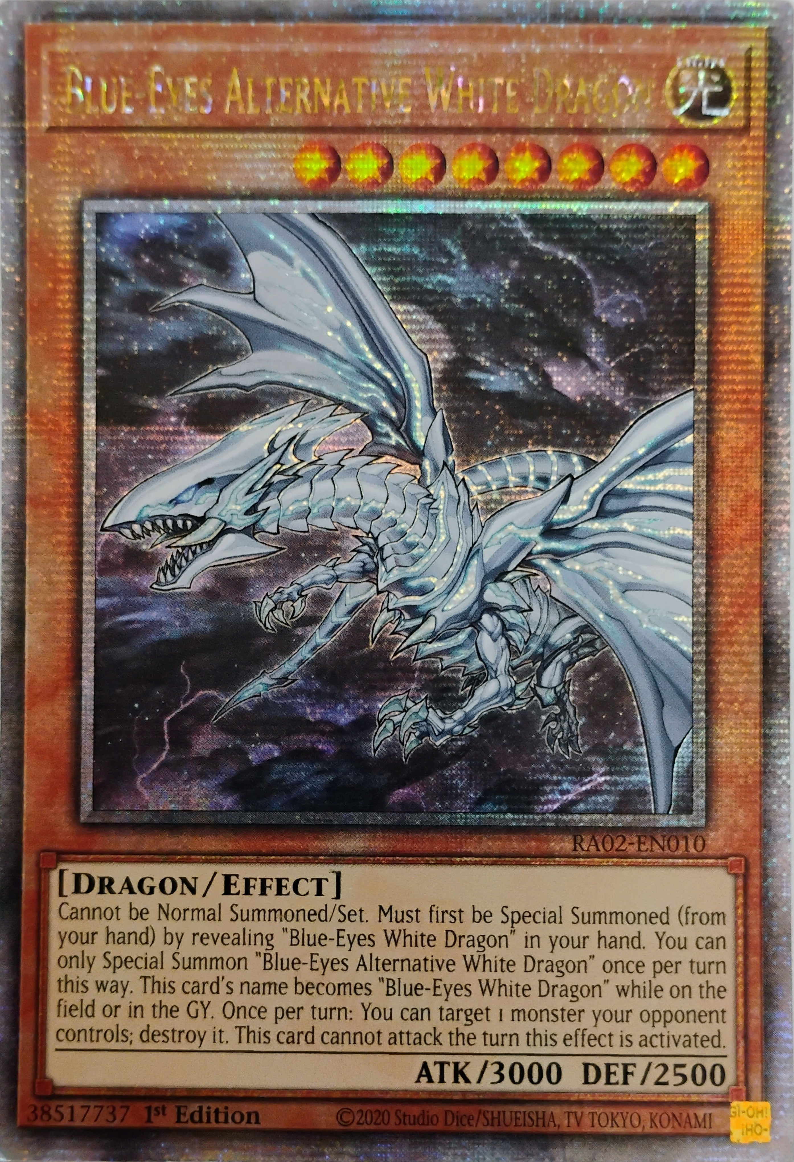 Yugioh! Blue-eyes Alternative White Dragon Ra02-en010 1st Edition Quarter Century