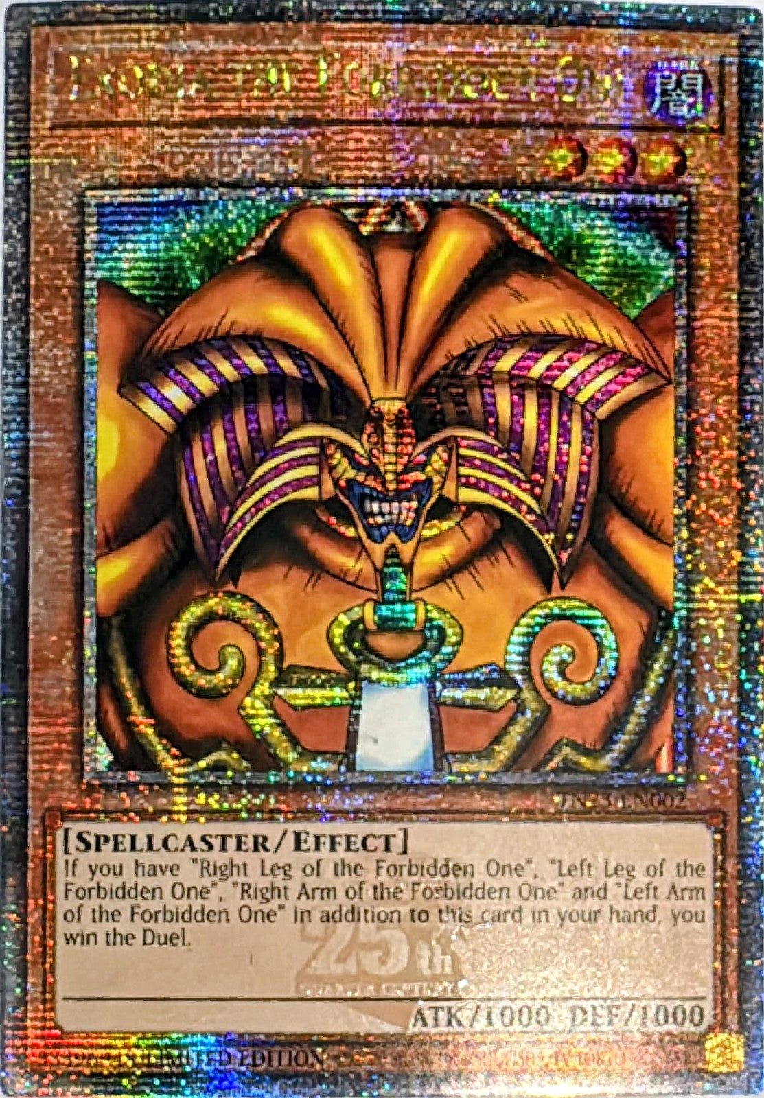 Yugioh! Exodia the forbidden one TN23-EN002 Quarter Century