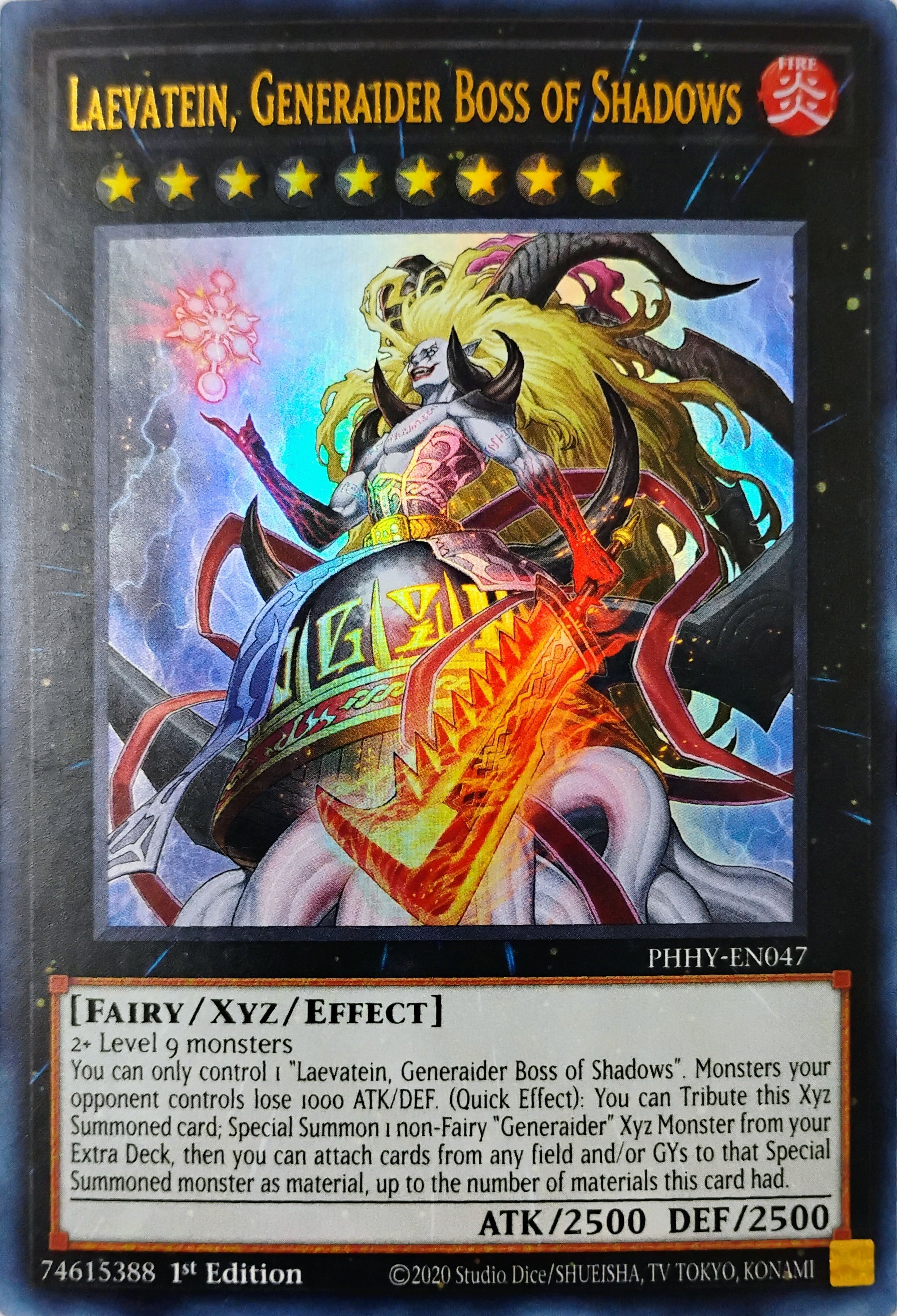 Yugioh! Laevatein, Generaider Boss Of Shadows Phhy-en047 1st edition Ultra Rare