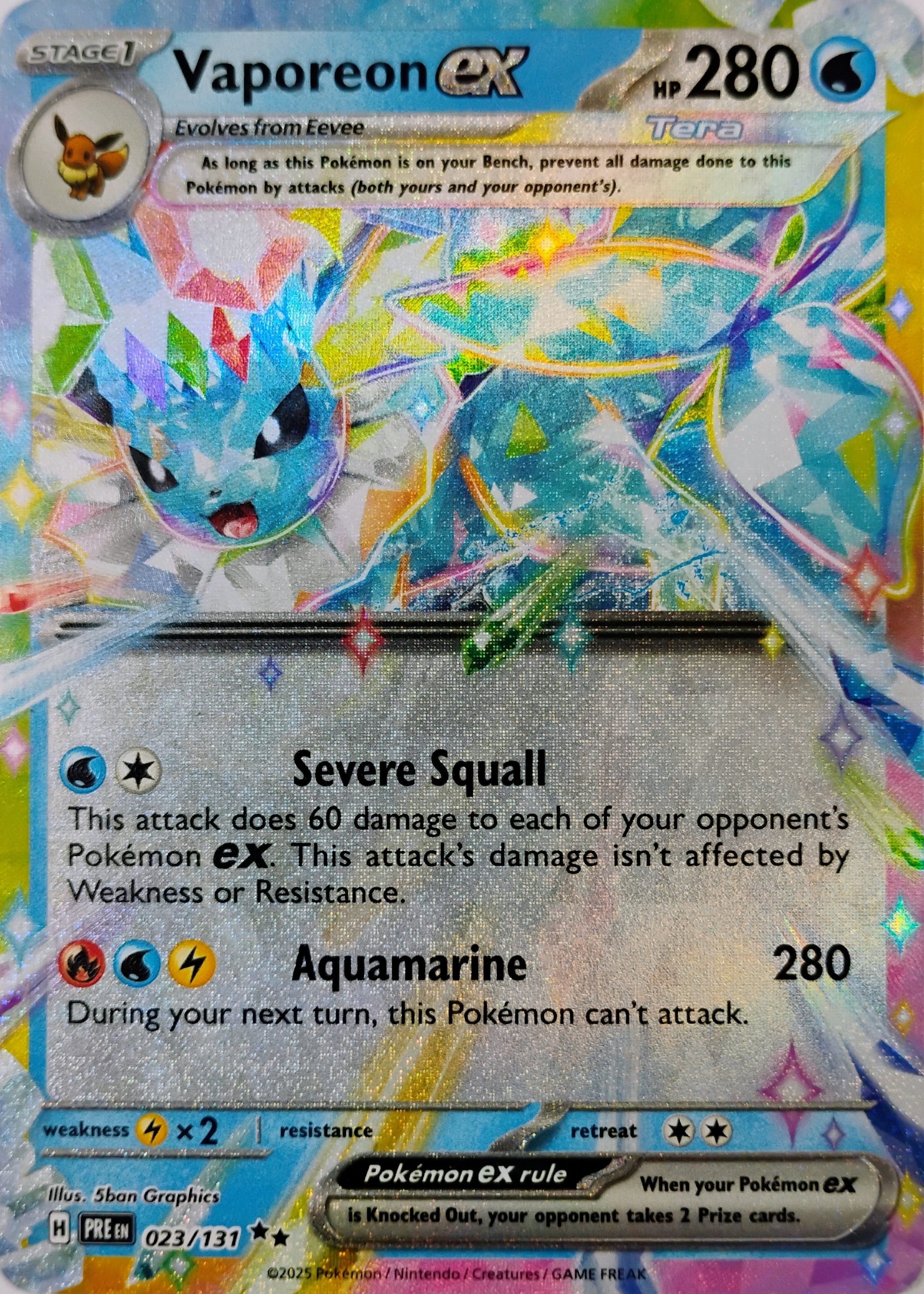 Pokémon tcg Vaporeon Ex 023/131