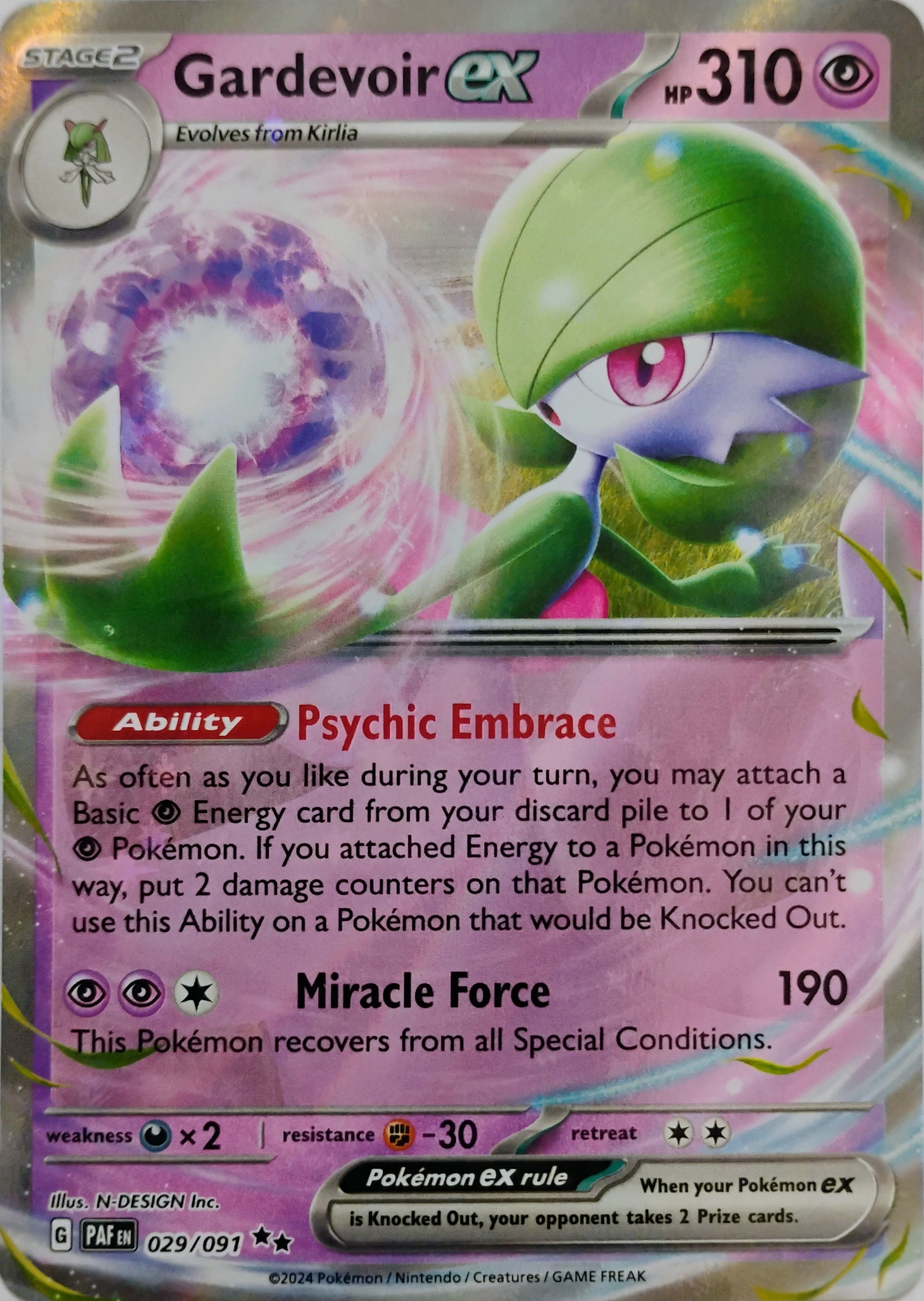 Pokémon tcg Gardevoir Ex 029/091