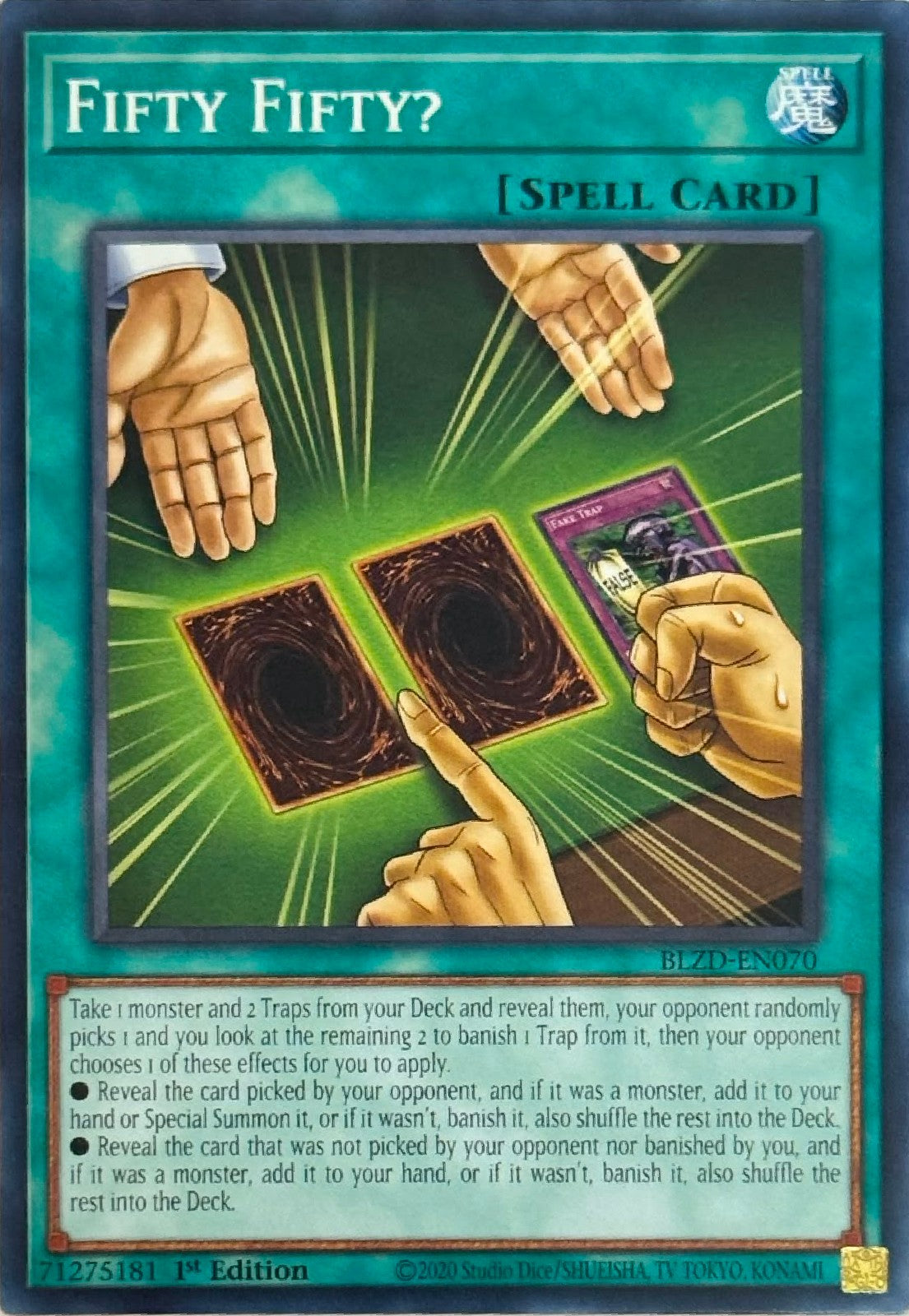 Yugioh! Fifty Fifty? BLDZ-EN070 1st Edition