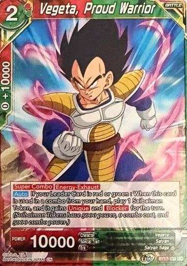 Dragon Ball Tcg Vegeta, Proud Warrior Bt17-132