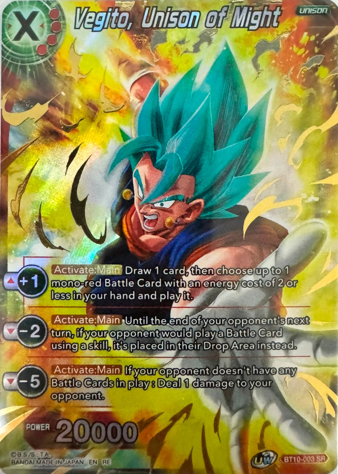 Dragon Ball Tcg Vegito, Unison Of Might Bt10-003 Foil
