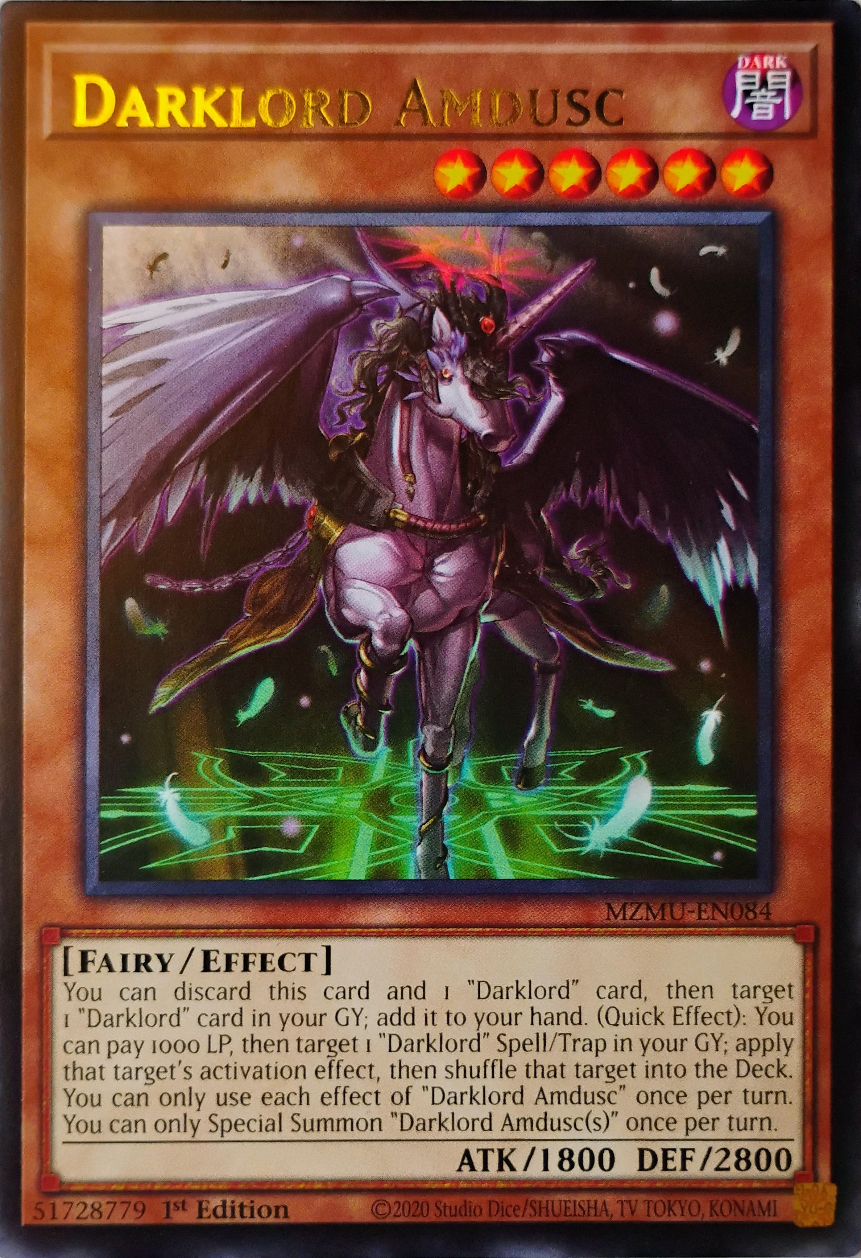 Yugioh! Darklord Amdusc Mzmu-en084 Rara