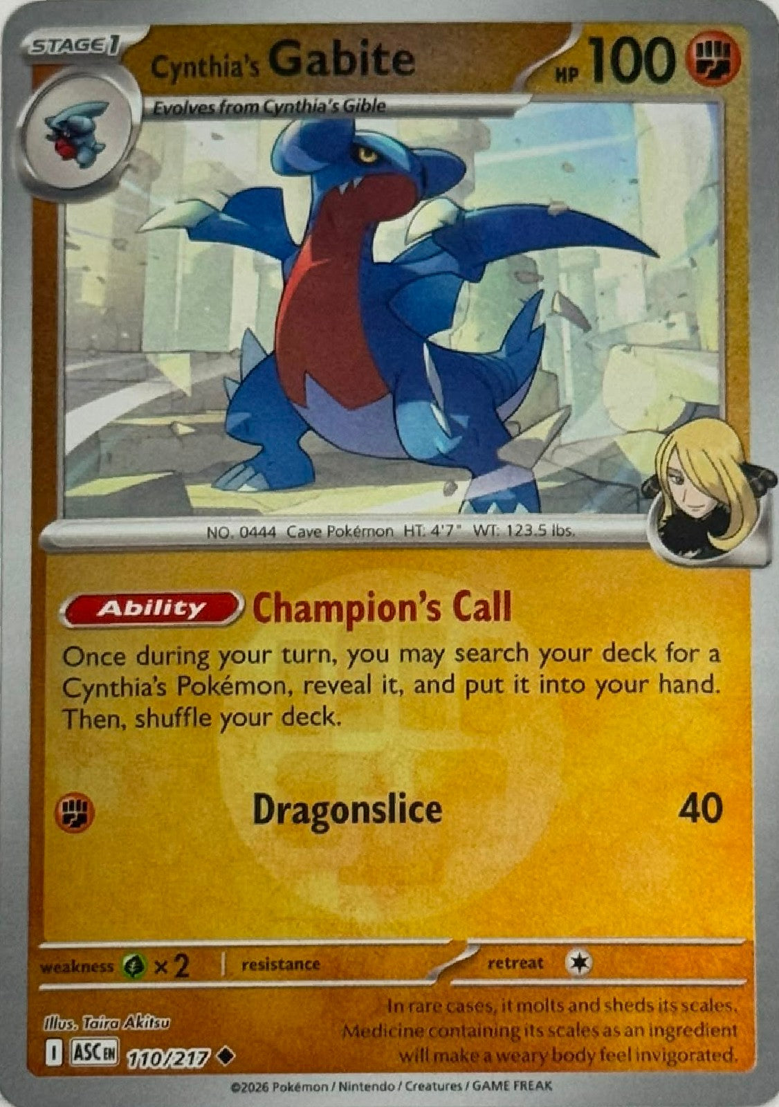 Pokémon Tcg Cynthia's Gabite 110/217 (Energy Símbol)