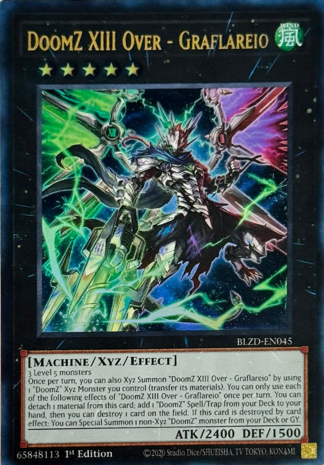 Yugioh! DoomZ XIII Over - Graflareio BLZD-EN045 1st Edition Ultra