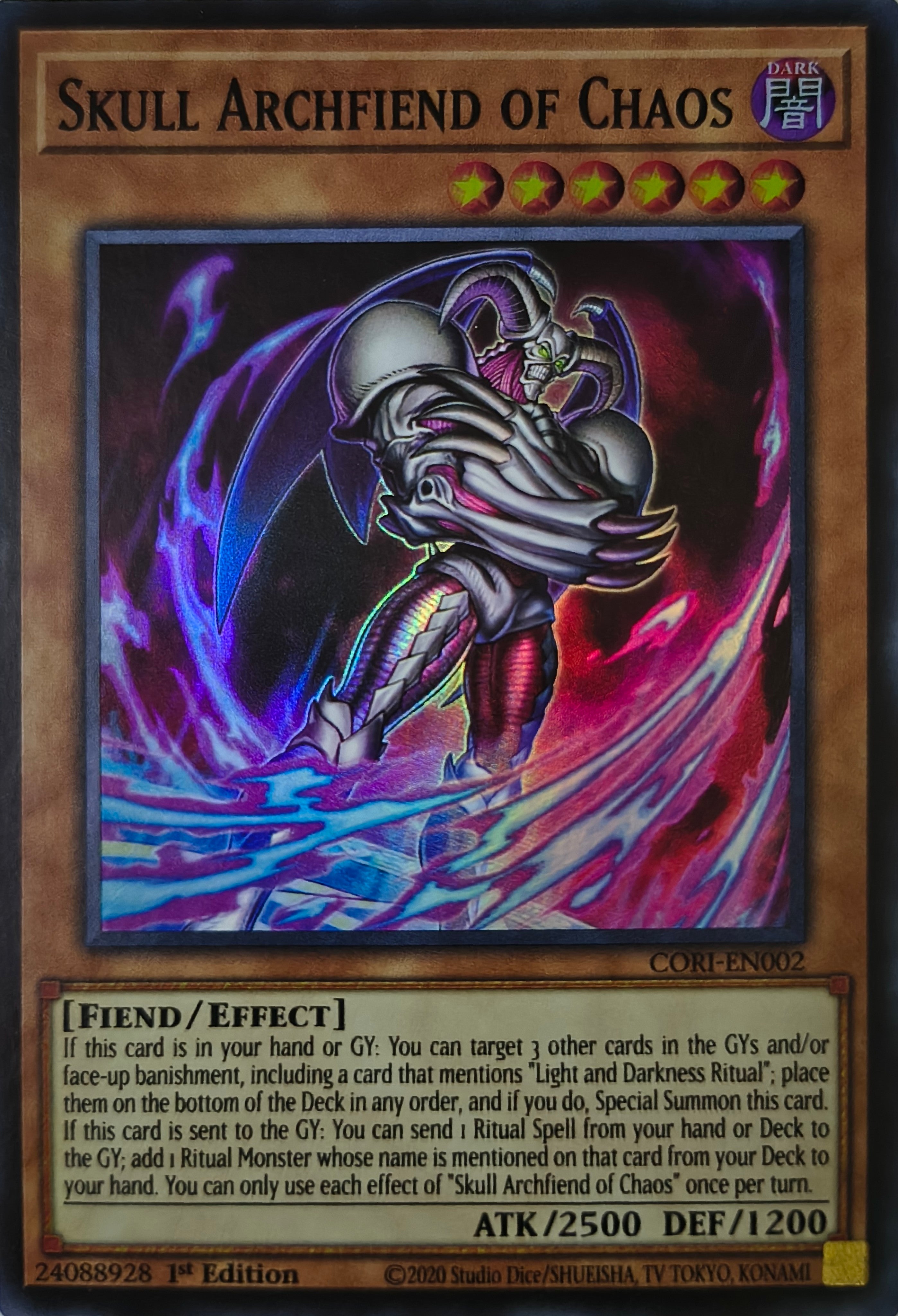 Yugioh! Skull Archfiend Of Chaos Cori-en002 1st edition Super Rare