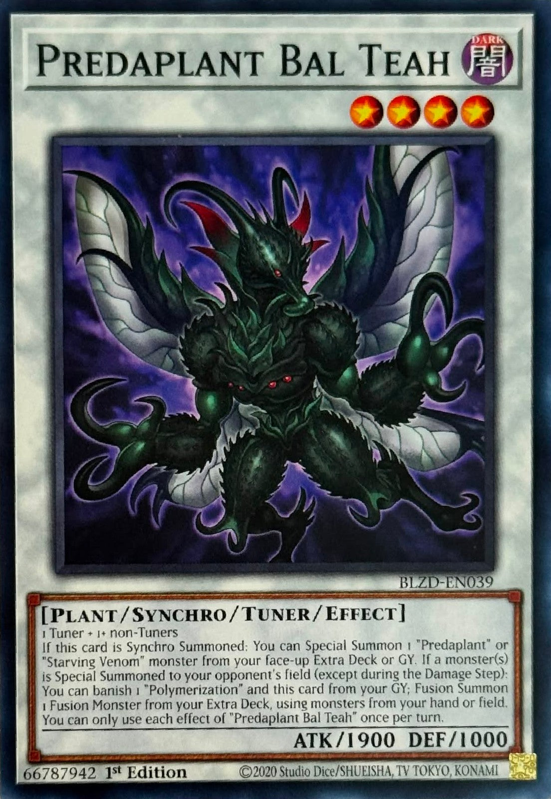 Yugioh! Predaplant Bal Teah BLZD-EN039 1st Edition