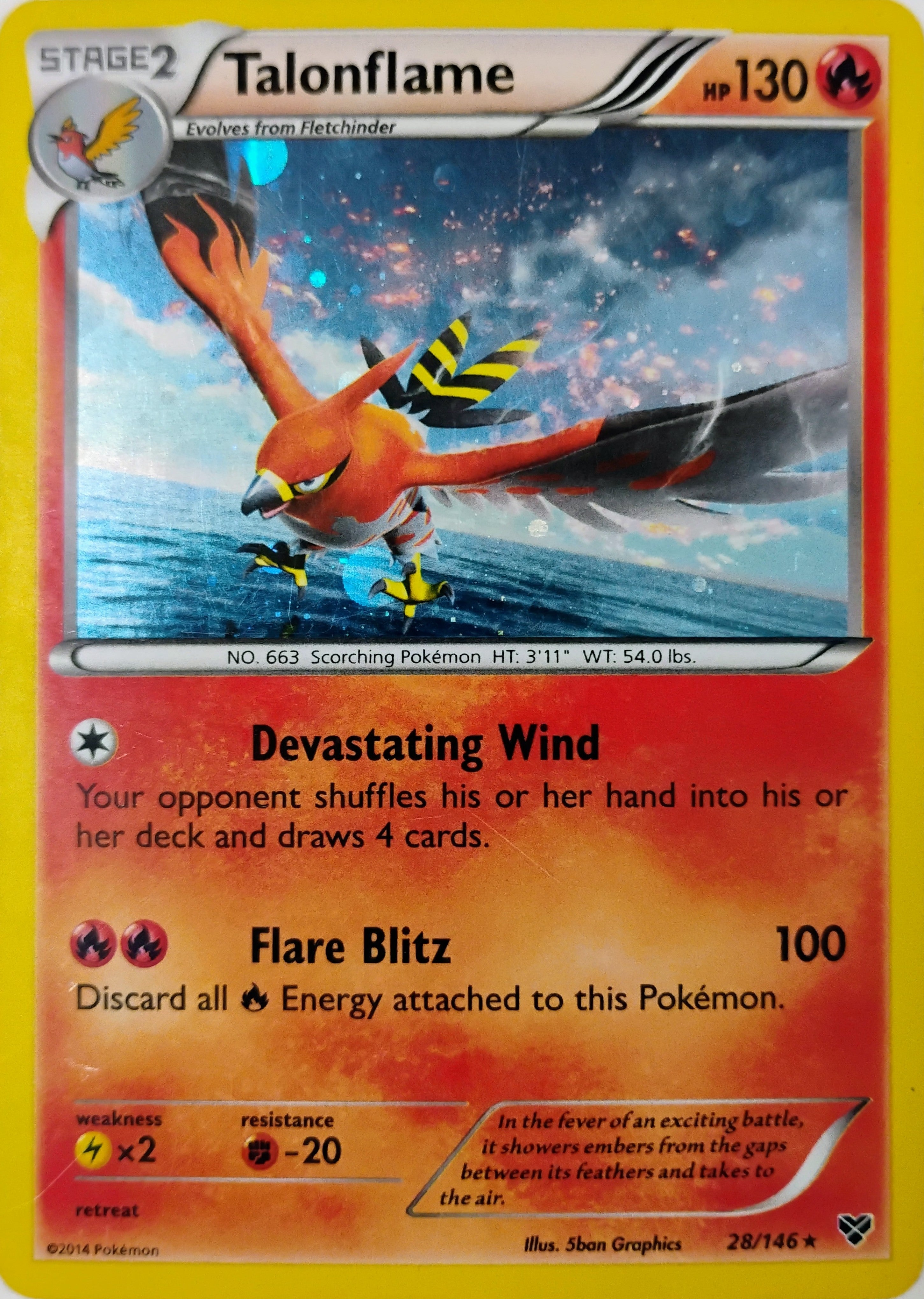 Pokémon tcg Talonflame 28/146 Holo Cosmo
