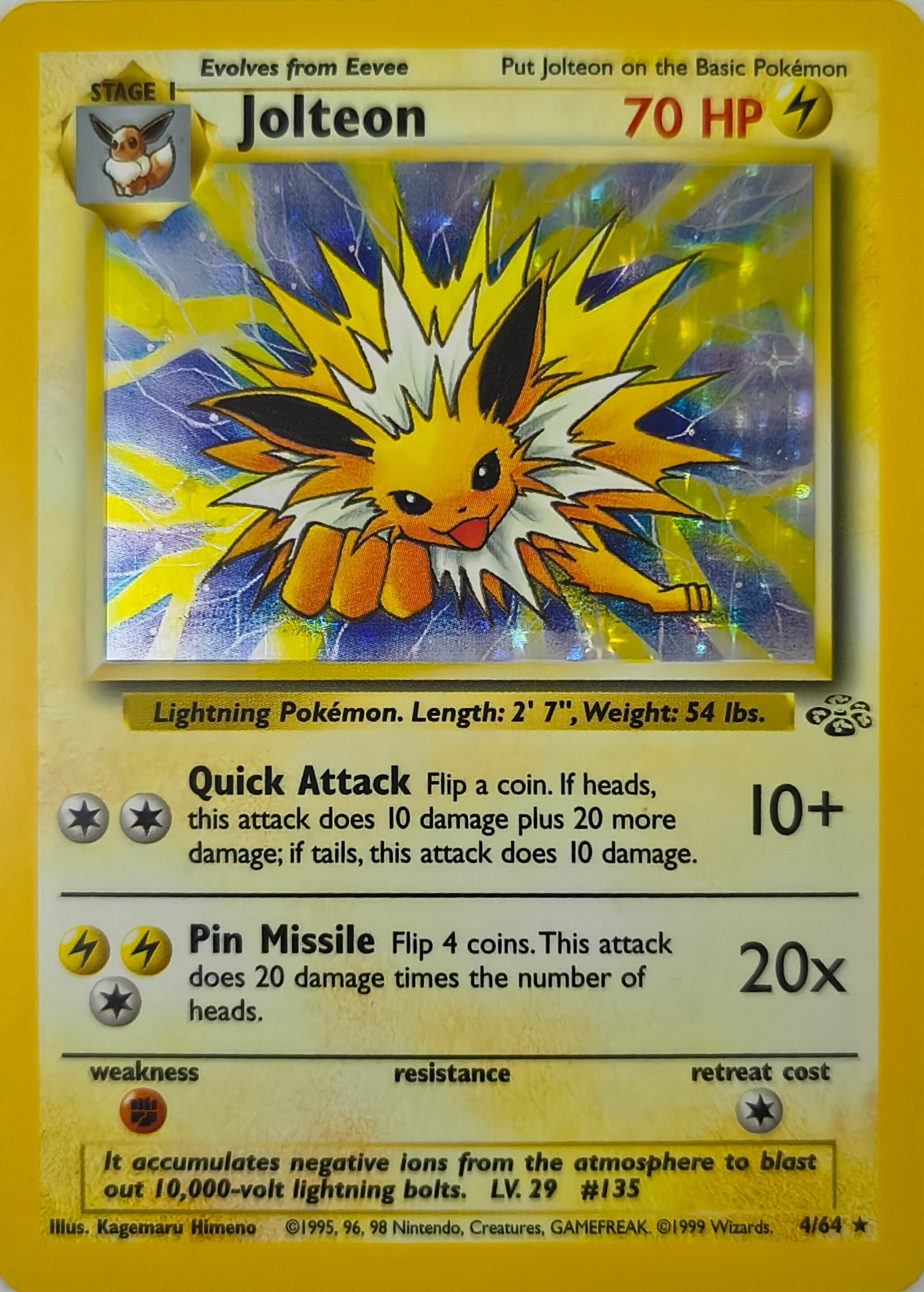 Pokémon tcg Jolteon 4/64 Holo