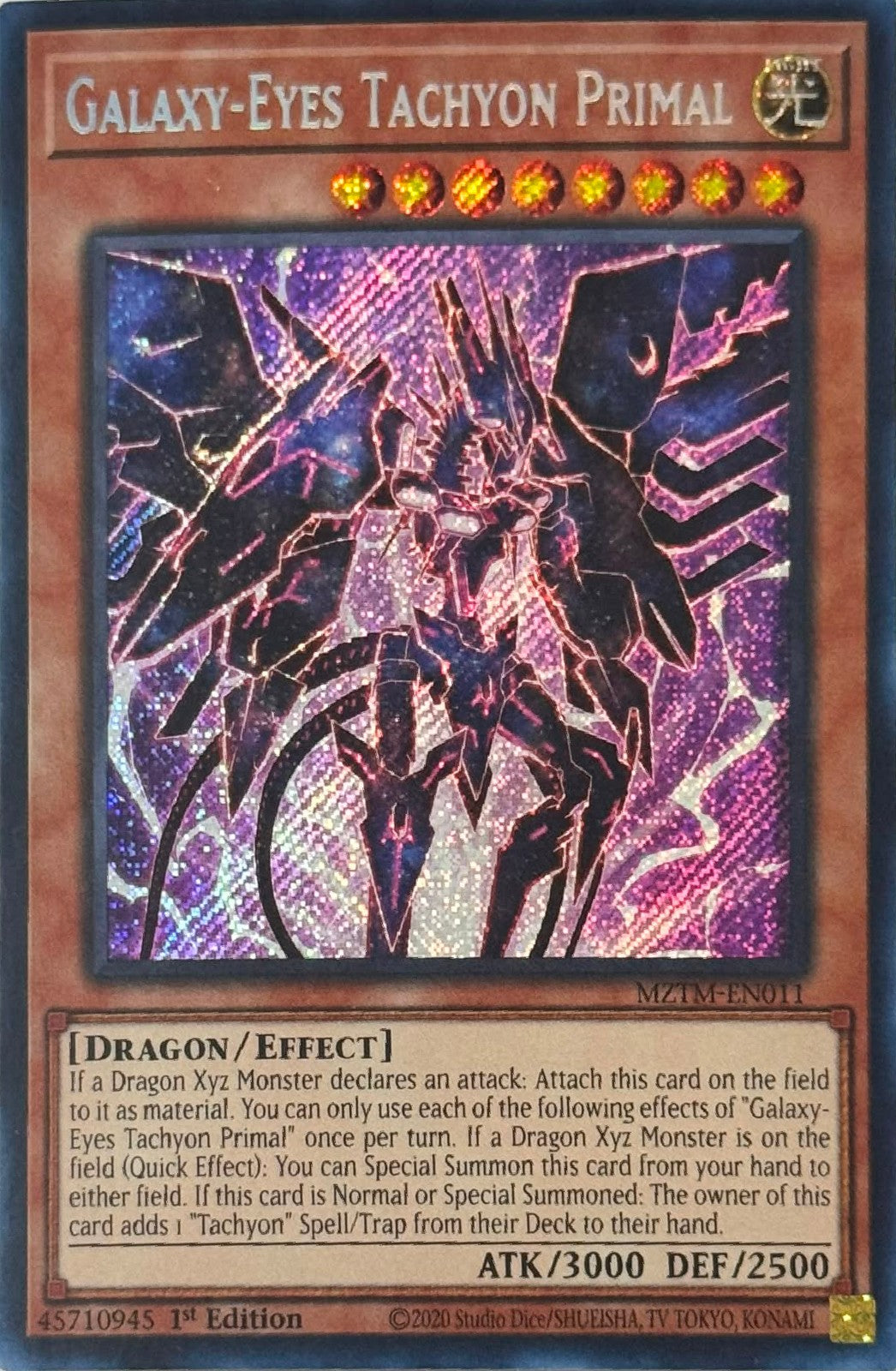 Yugioh! Galaxy-Eyes Tachyon Primal MZTM-EN011 1st Edition Secret