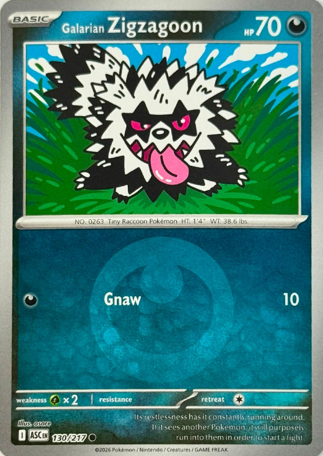Pokémon Tcg Galarian Zigzagoon 130/217 (Energy Símbol)