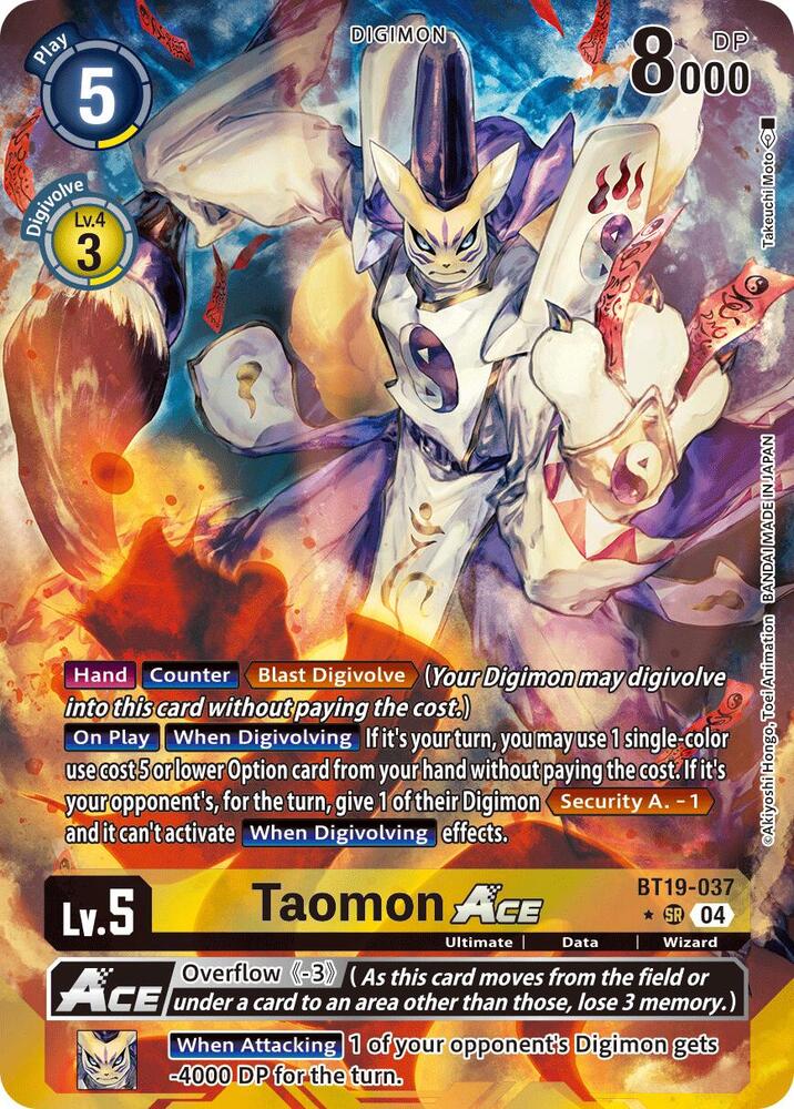 Digimon Tcg Taomon Ace Bt19-037 Foil