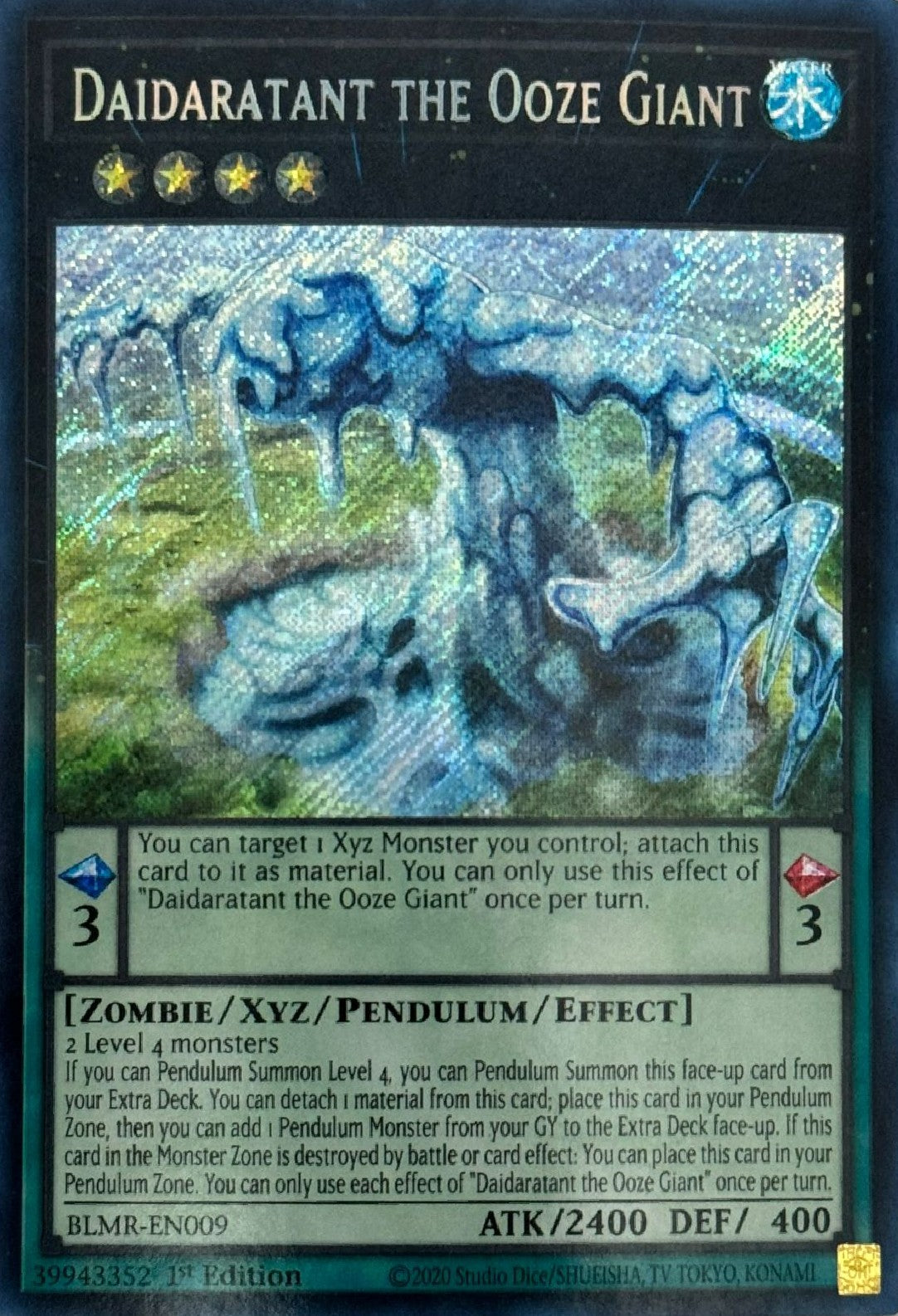 Yugioh! Daidaratant The Ooze Giant BLMR-EN009 1st Edition Secret Rare