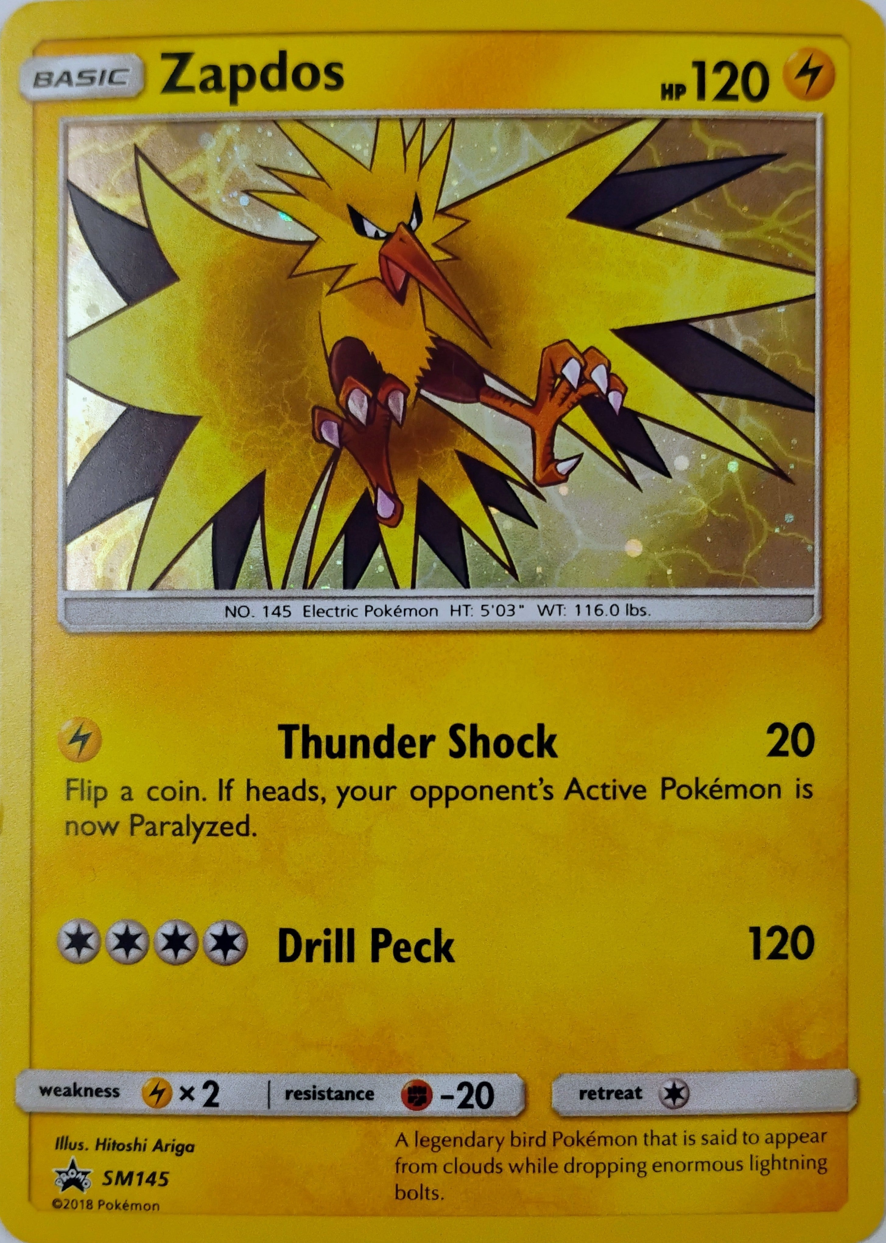 Pokémon tcg Zapdos Sm145 Holo