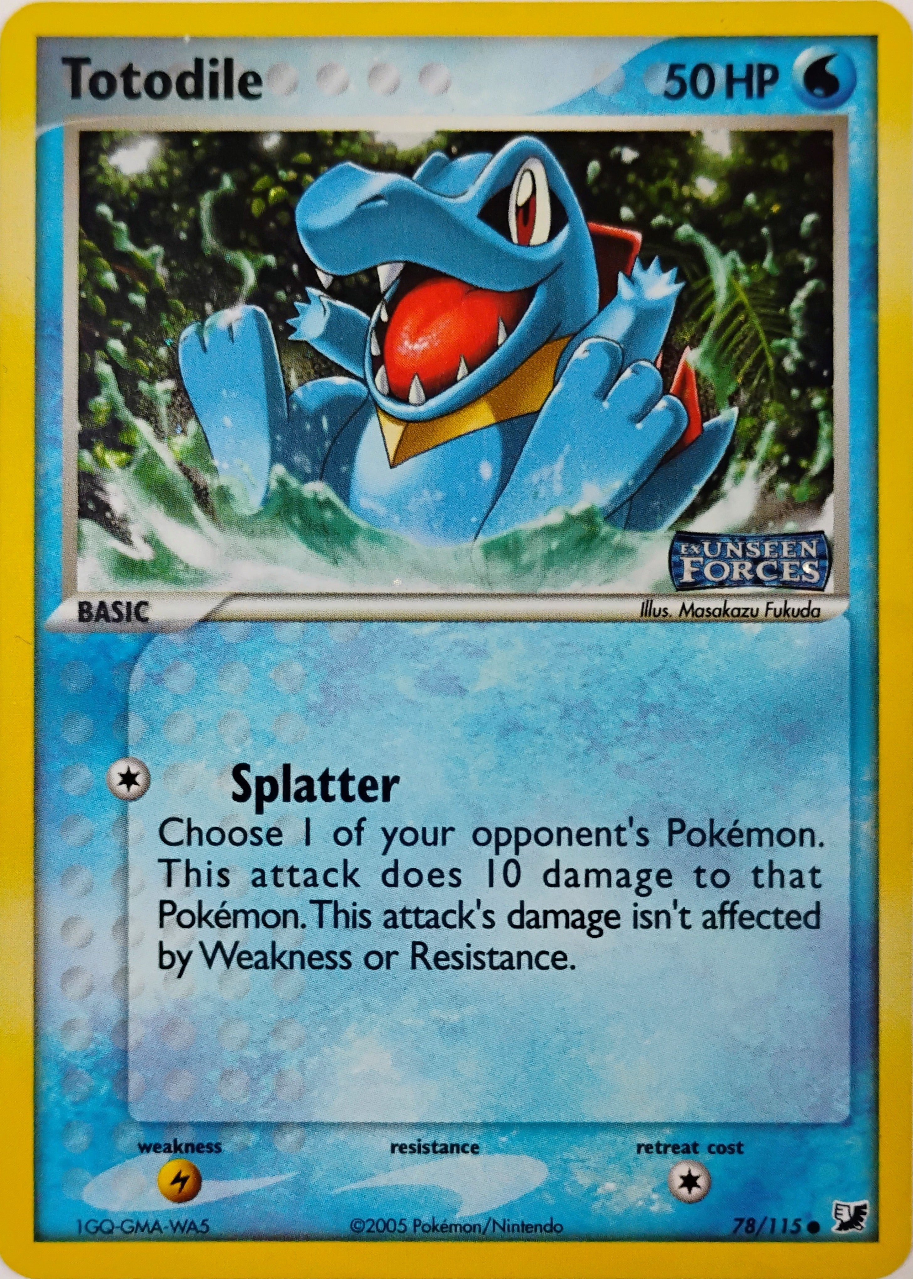 Pokémon tcg Totodile 78/115 Holo (Ex Unseen Forces)