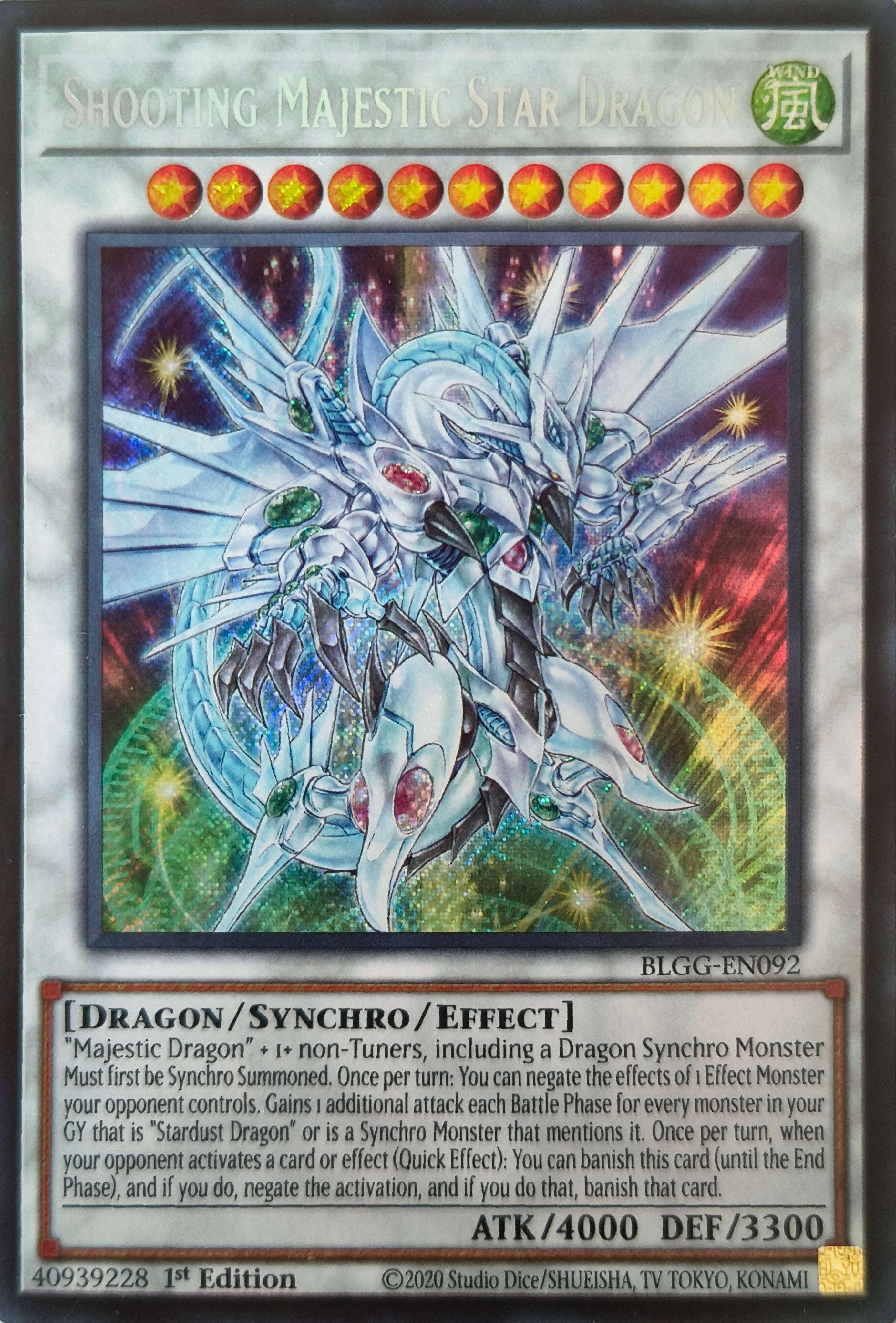 Yugioh! Shooting Majestic Star Dragon Blgg-en092 1st edition Secreta