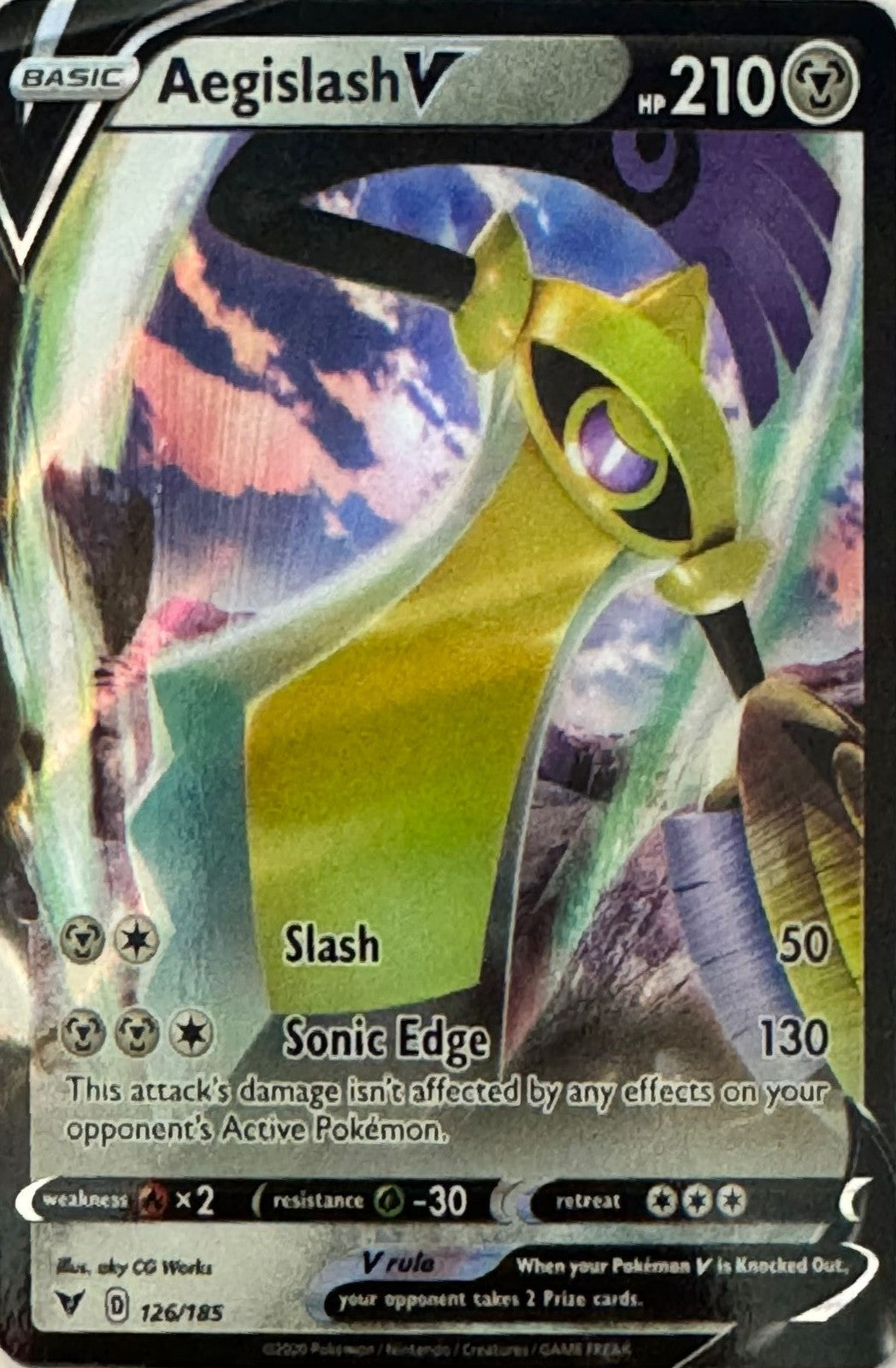 Pokemon tcg Aegislash V 126/185