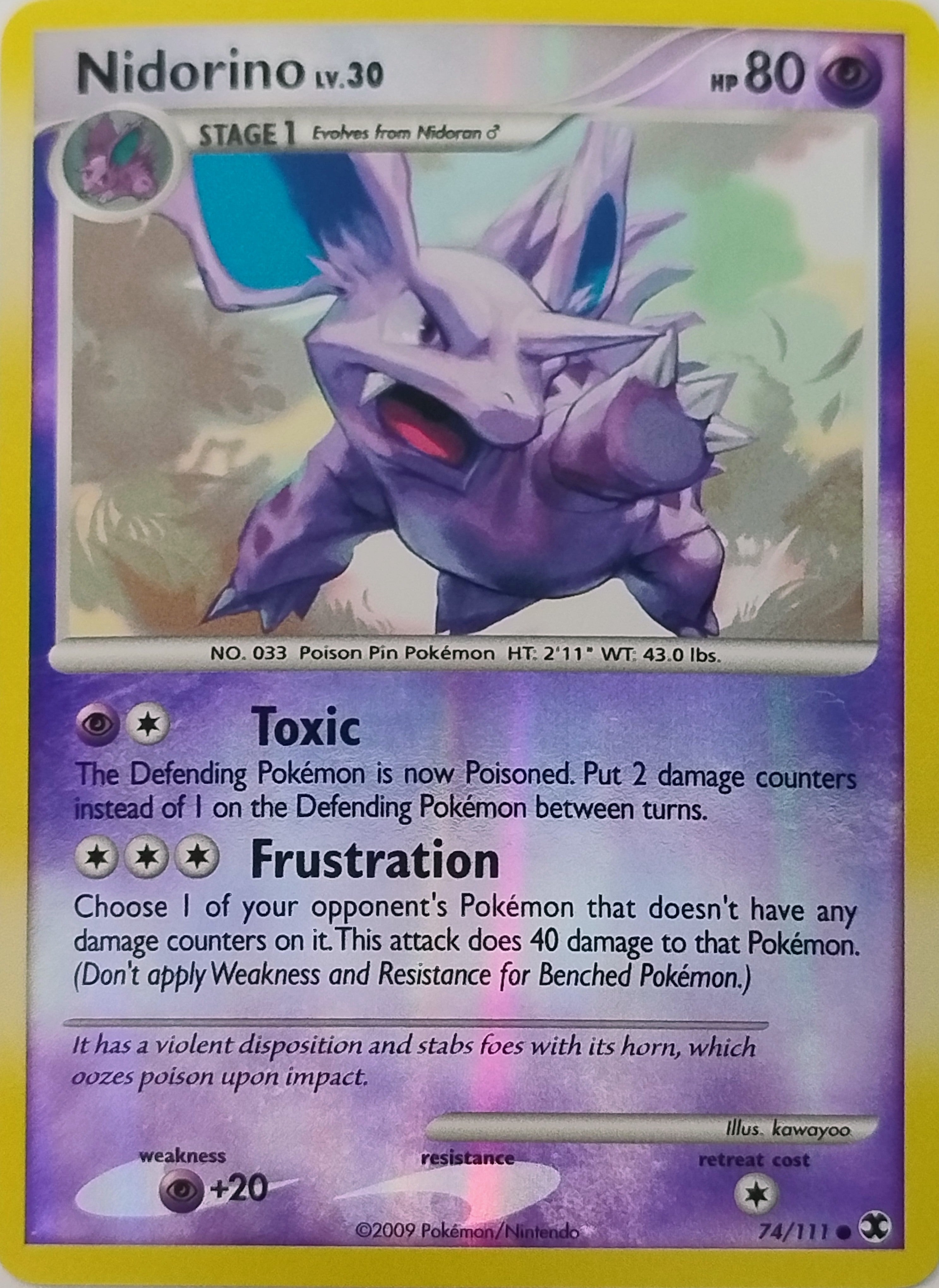 Pokemon Tcg Nidorino Lv.30 74/111 Reverse