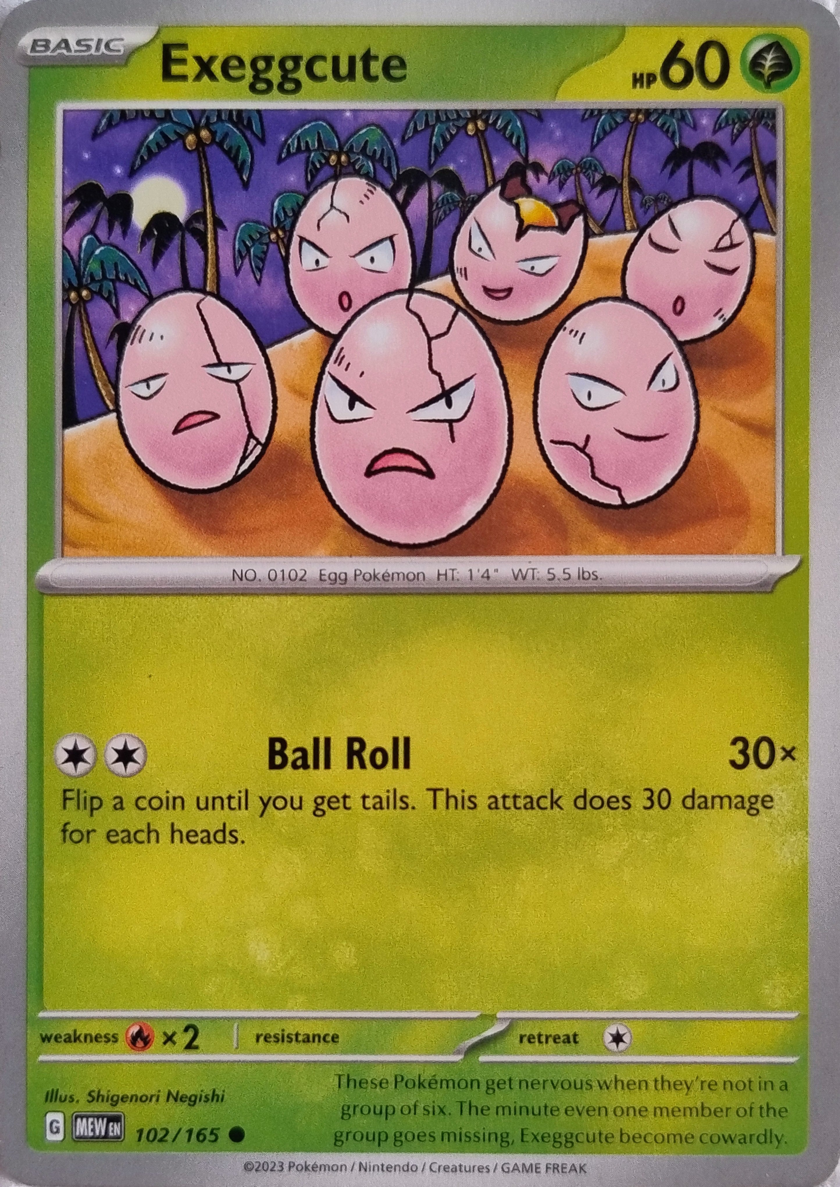 Pokémon Tcg Exeggcute 102/165