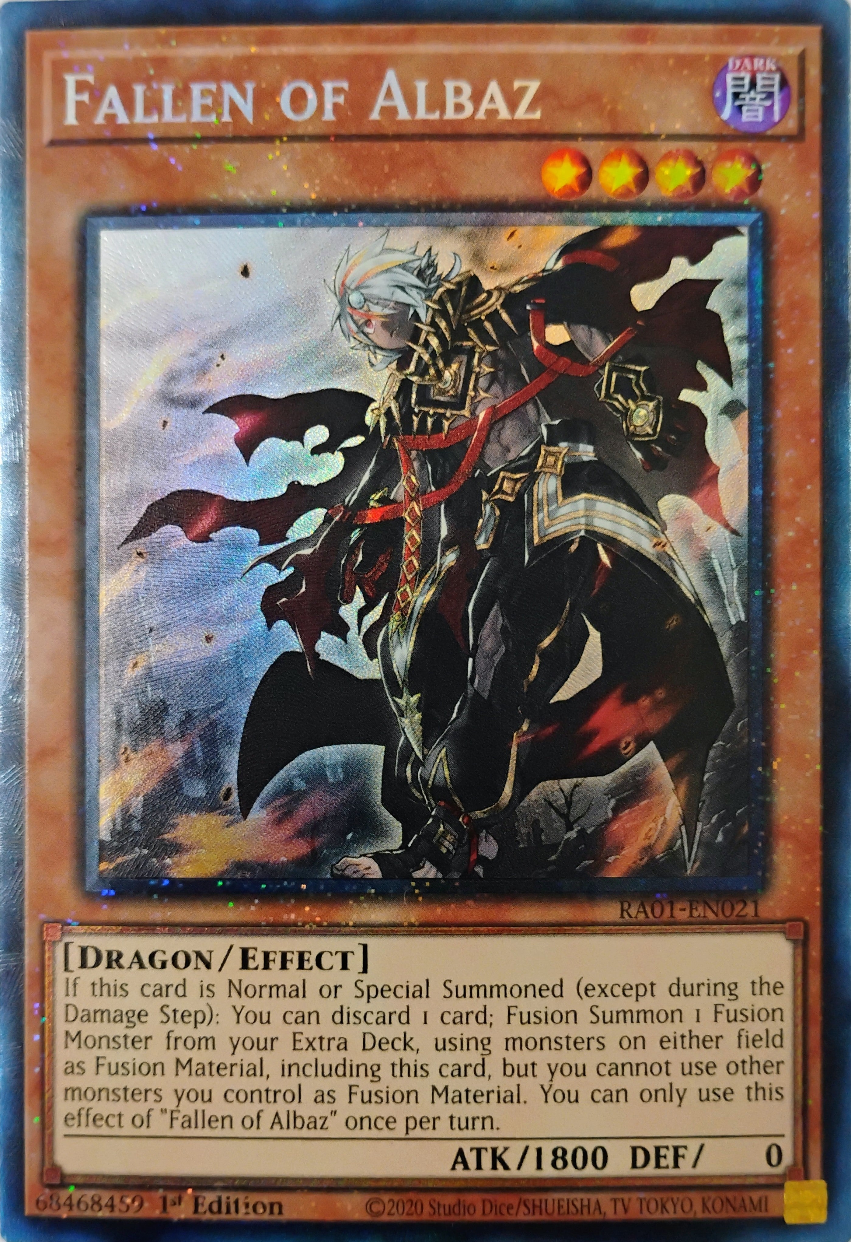 Yugioh! Fallen Of Albaz Ra01-en021 1st Edition Collector rare