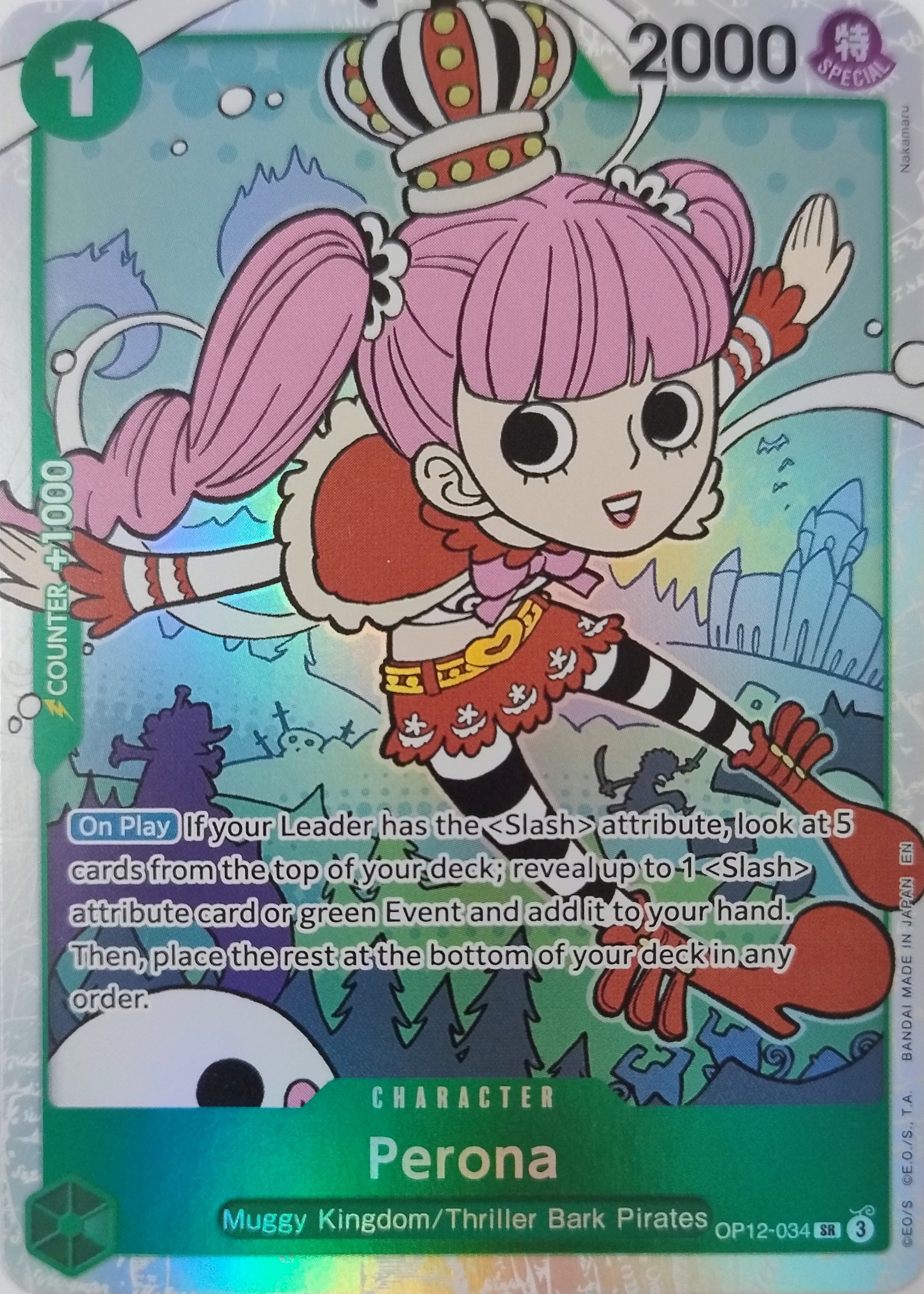 One Piece Tcg Perona Op12-034 Foil