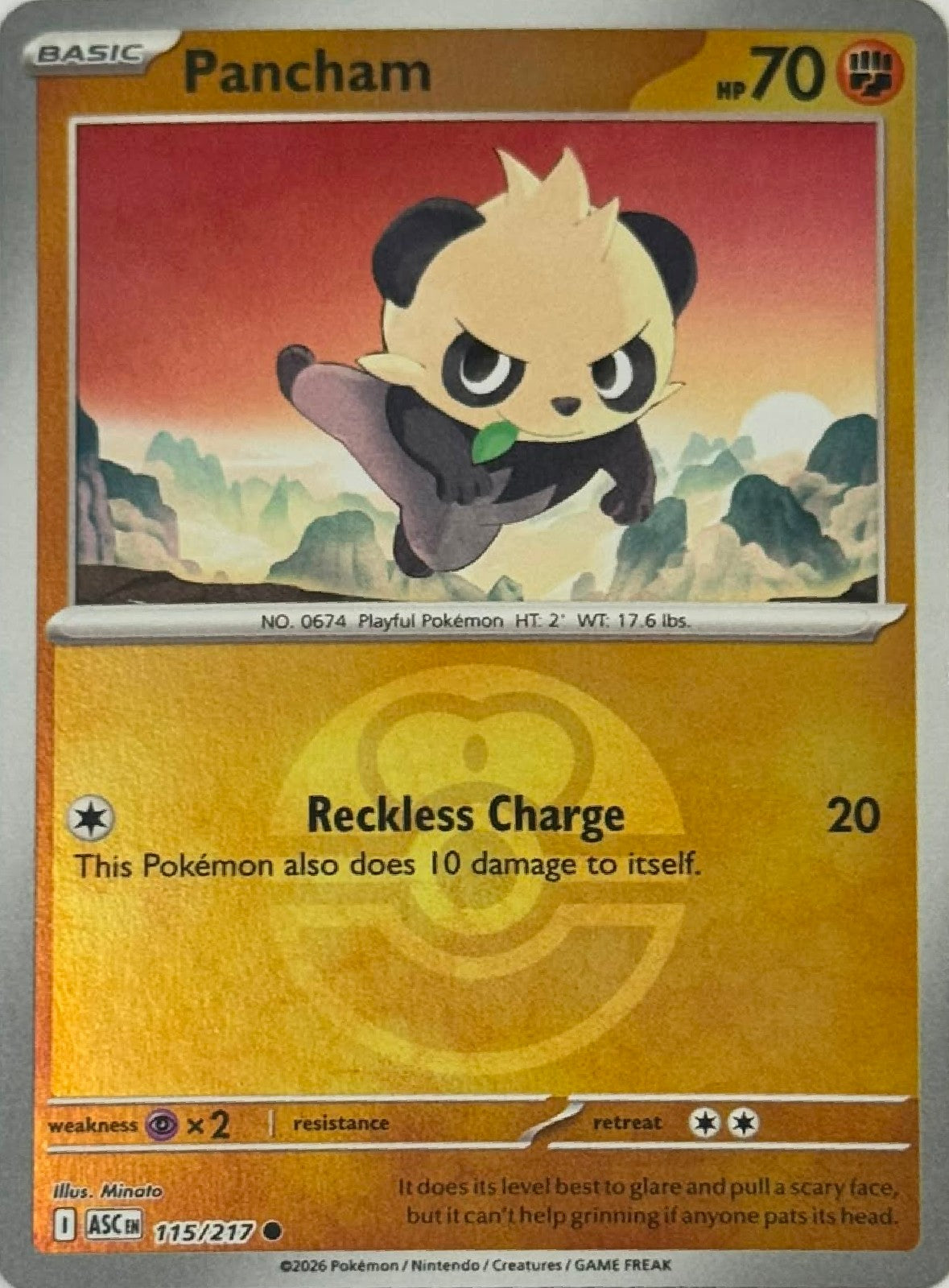 Pokémon Tcg Pancham 115/217 (Love ball)