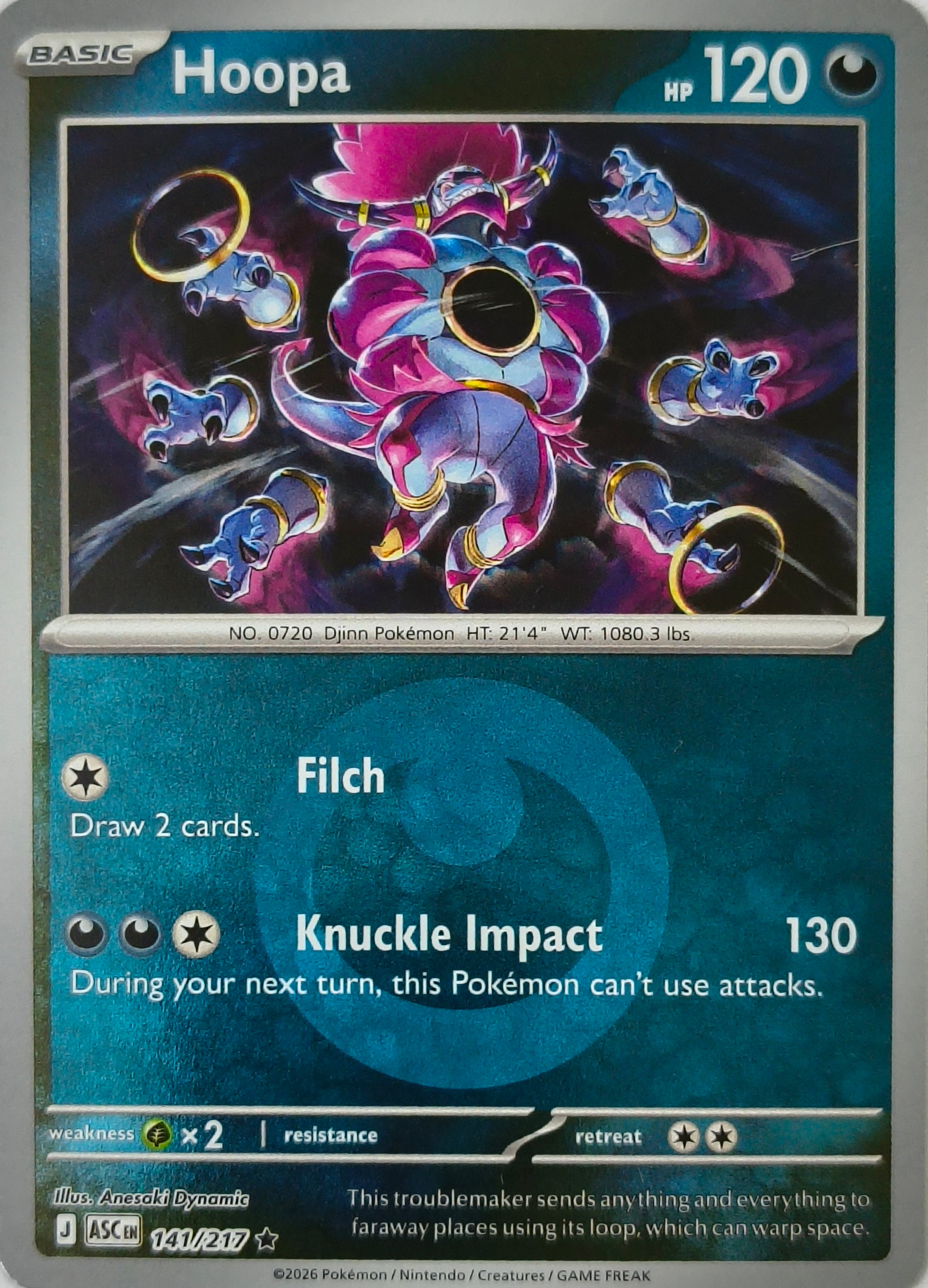 Pokémon tcg Hoopa 141/217 (Energy Symbol)