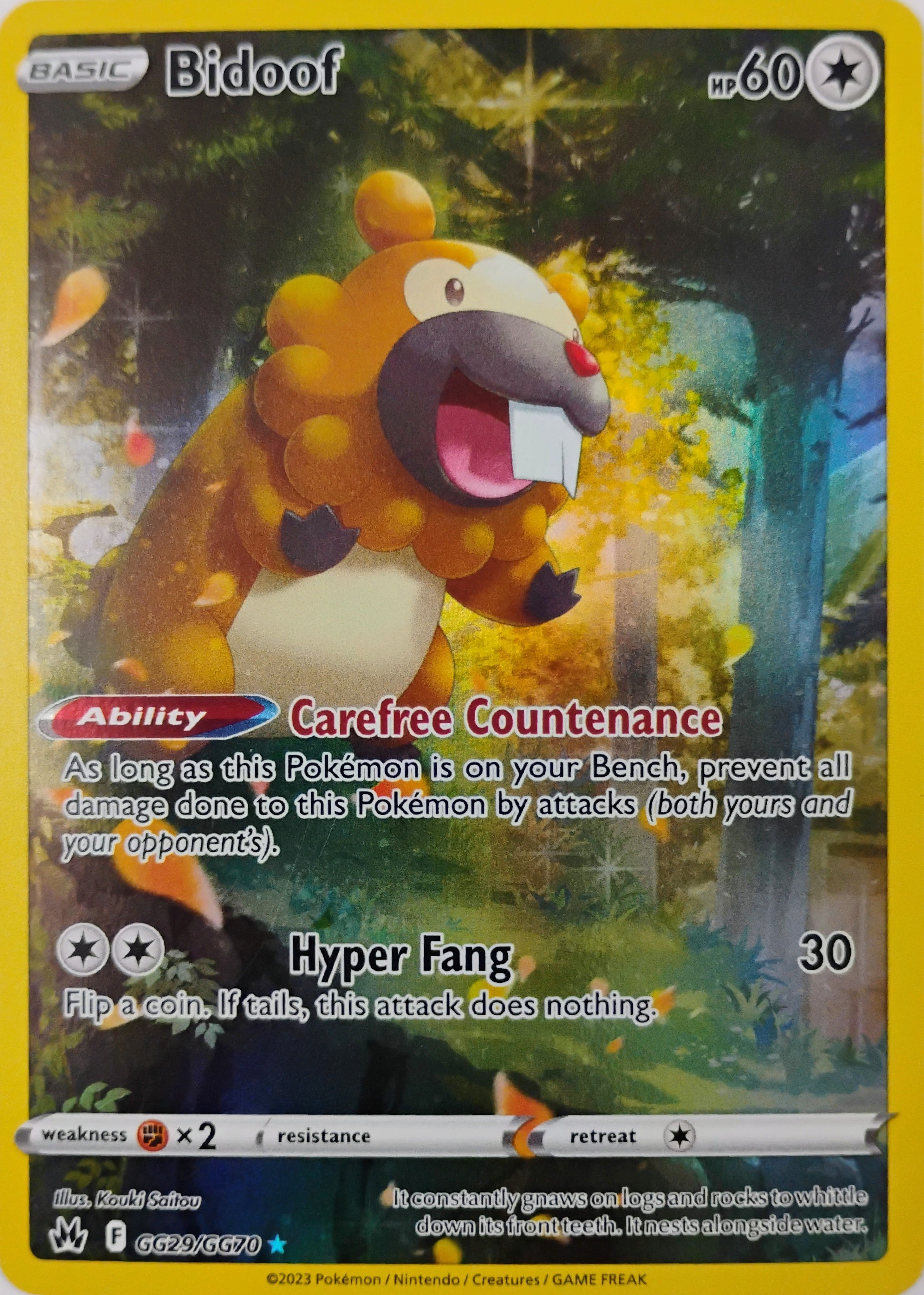 Pokémon tcg Bidoof Gg29/Gg70