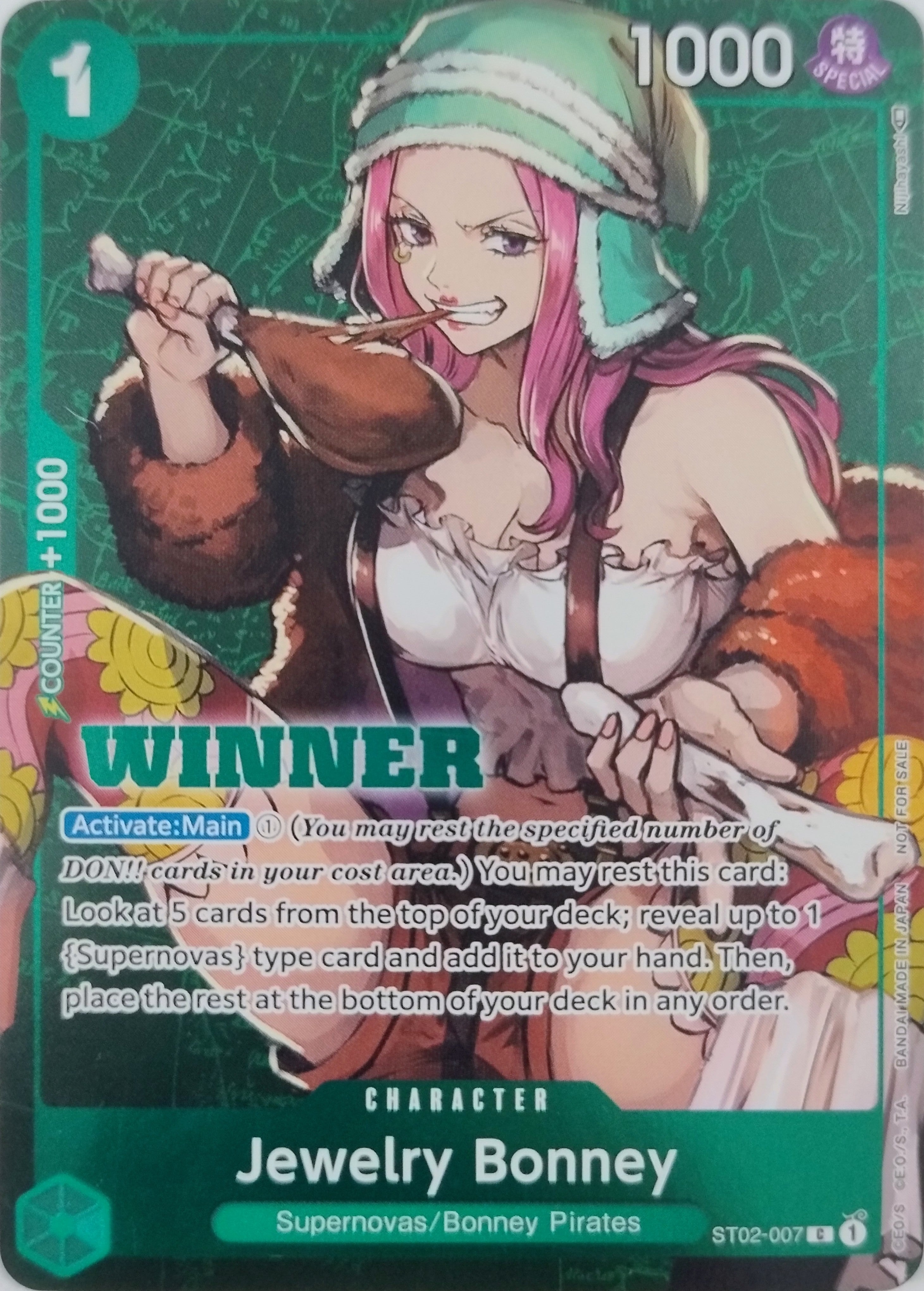 One Piece Tcg Jewelry Bonney St02-007 Foil
