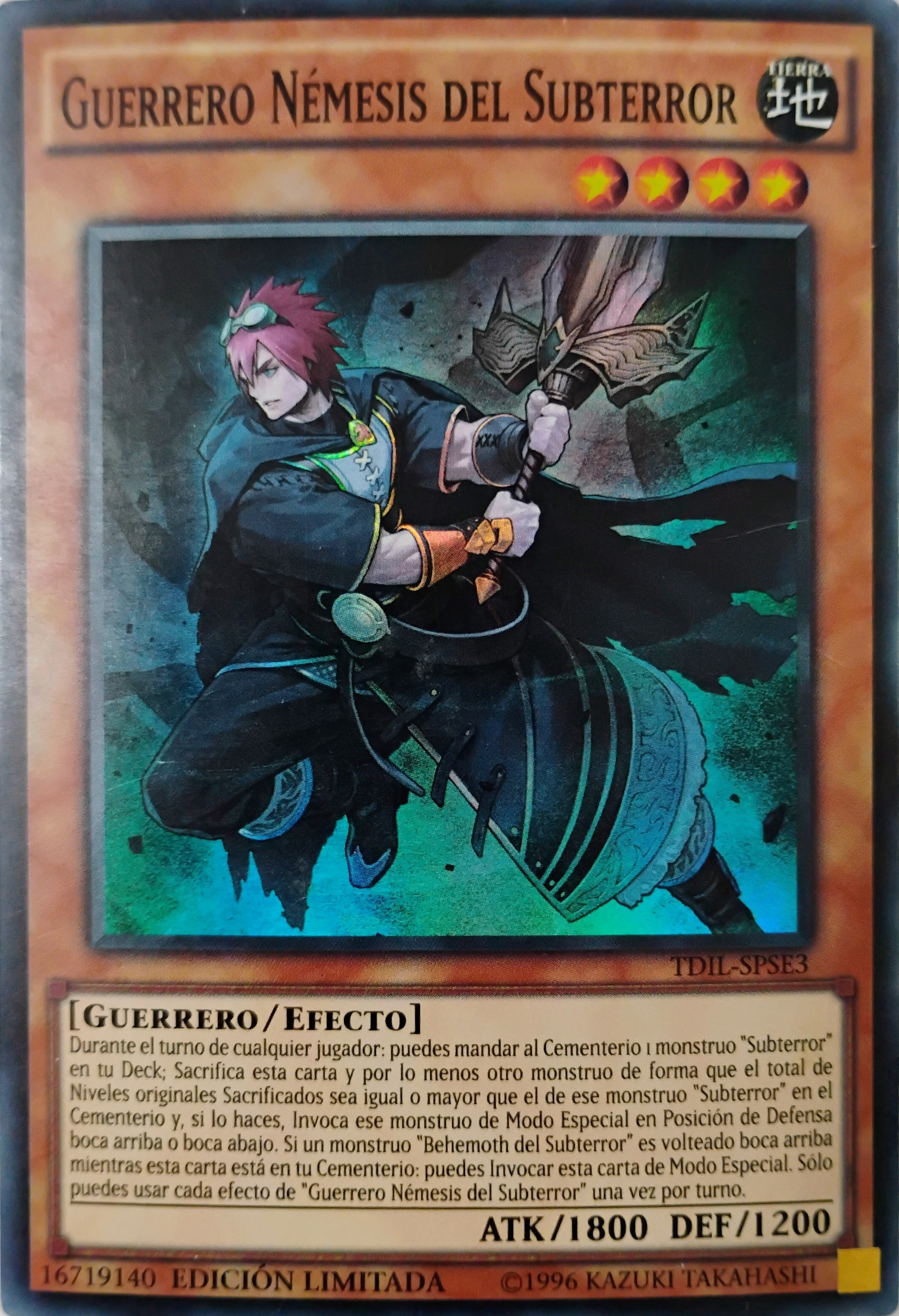 Yugioh! Guerrero Nemesis Del Subterror Tdil-Spse3 Edición Limitada Super Rara