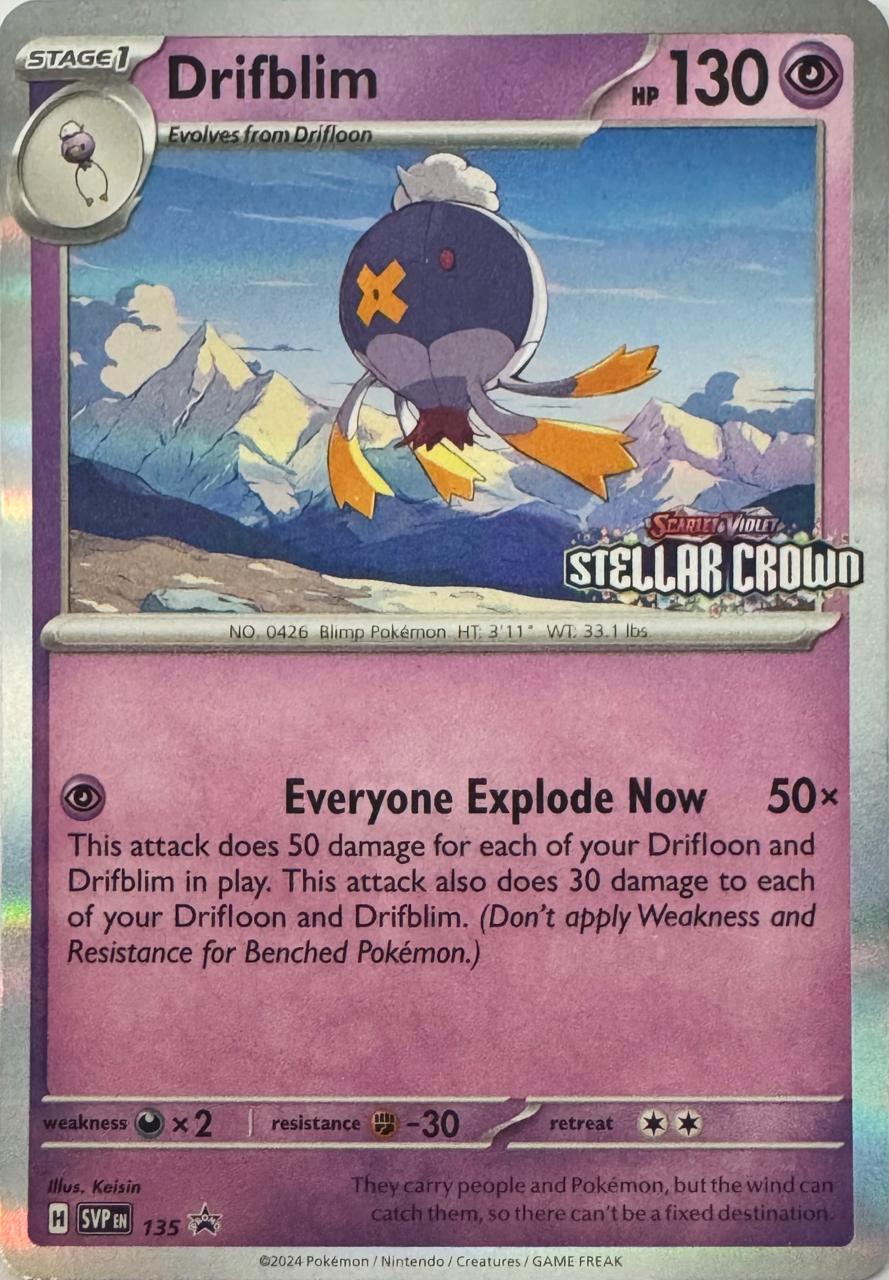 Pokémon tcg Drifblim 135 Holo (Stellar Crown)