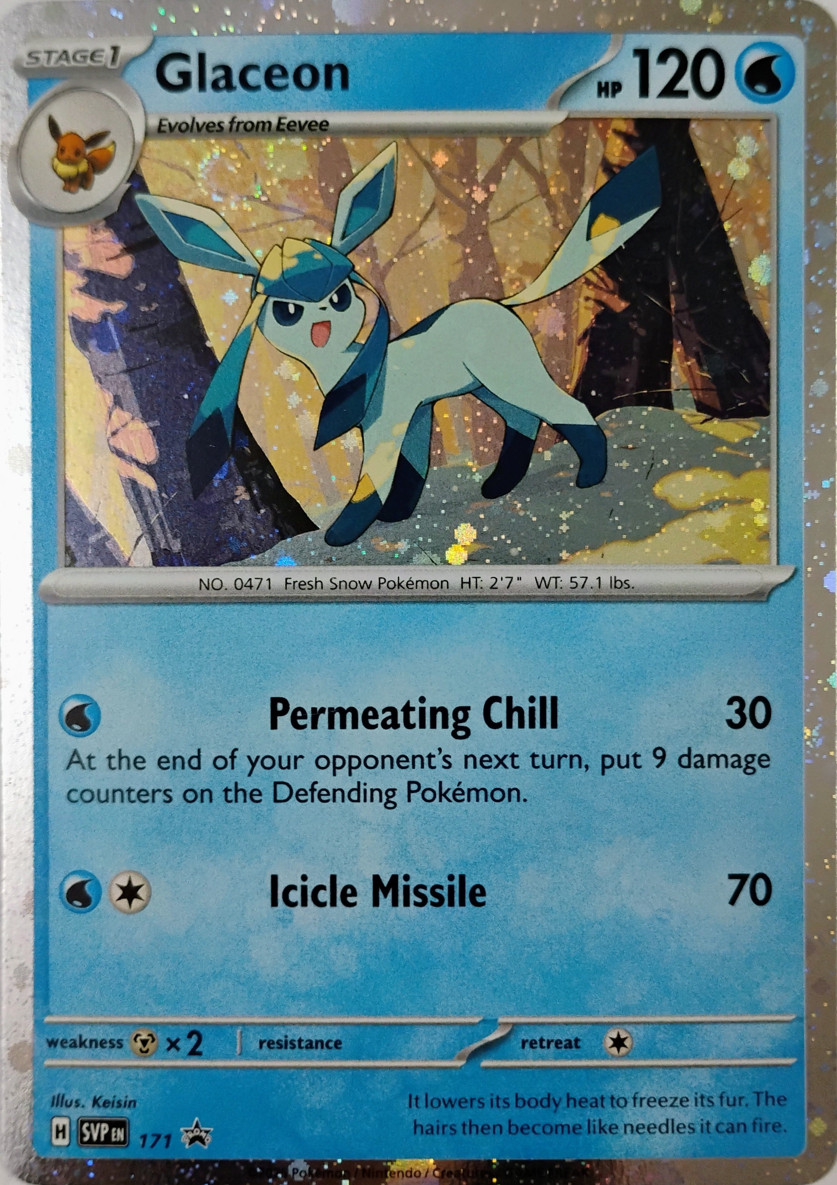Pokémon tcg Glaceon 171 Holo Cosmo