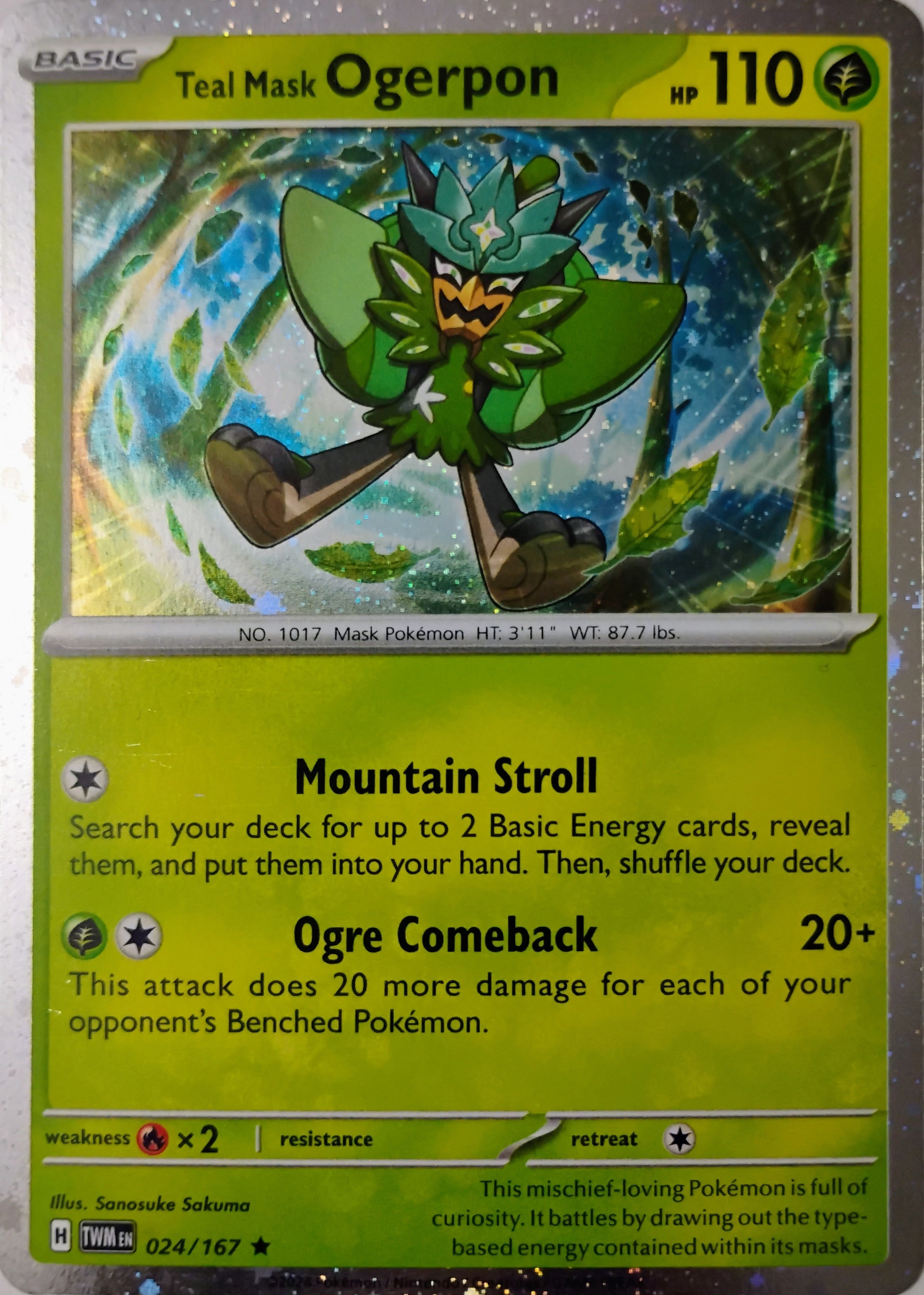 Pokémon tcg Teal Mask Ogerpon 024/167