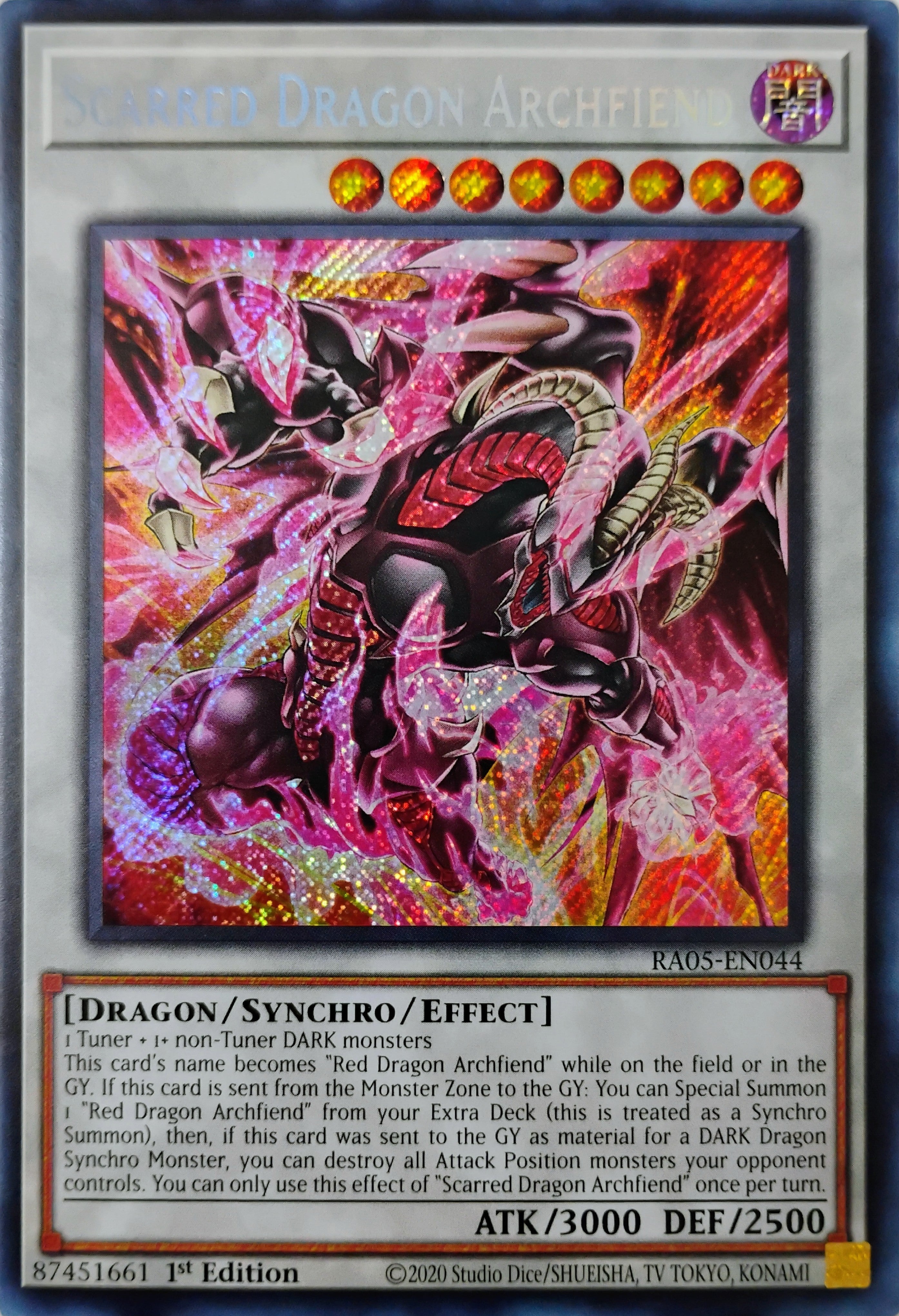 Yugioh! Scarred Dragon Archfiend Ra05-en044 1st edition Secreta