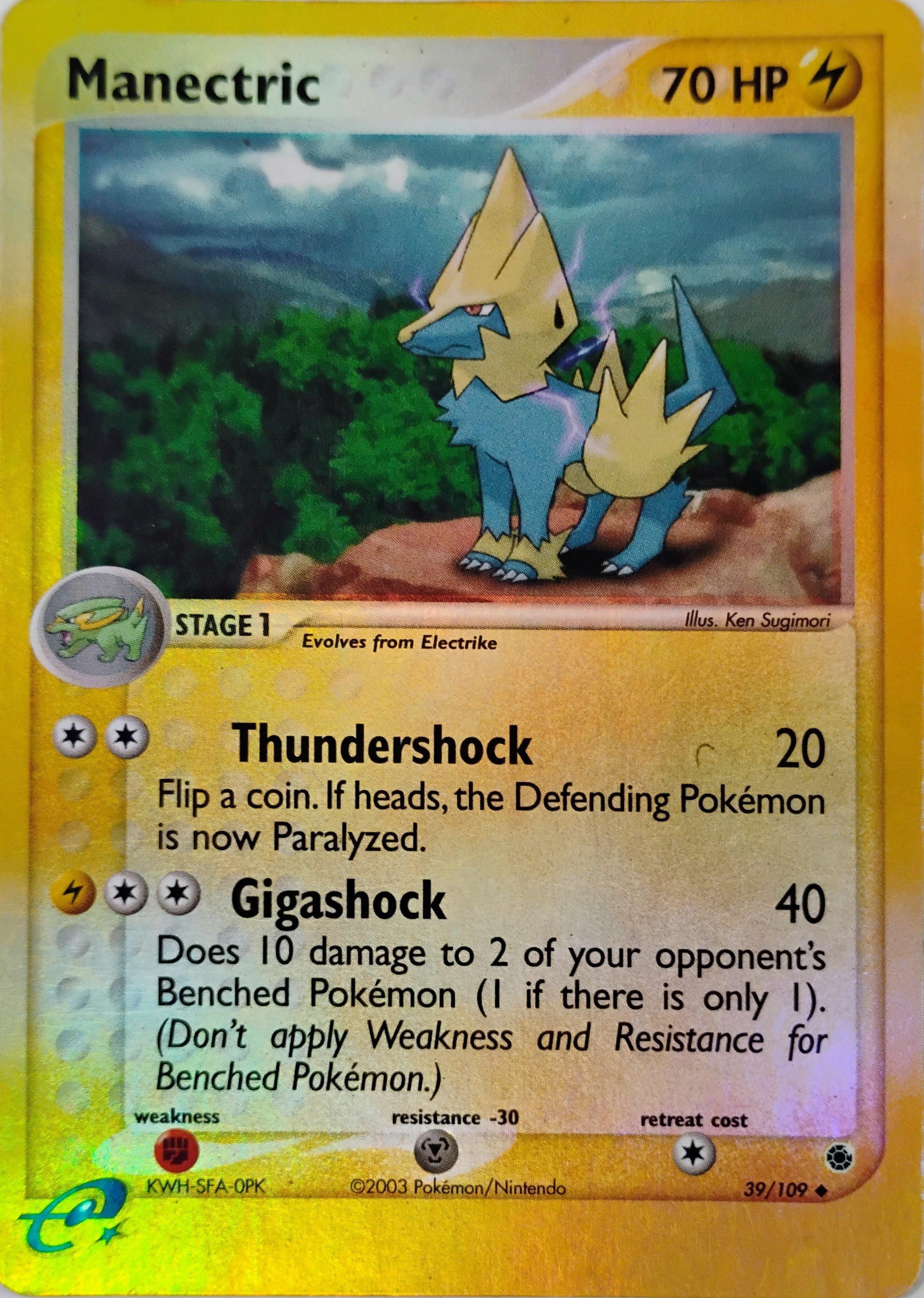 Pokémon tcg Manectric 39/109 Reverse