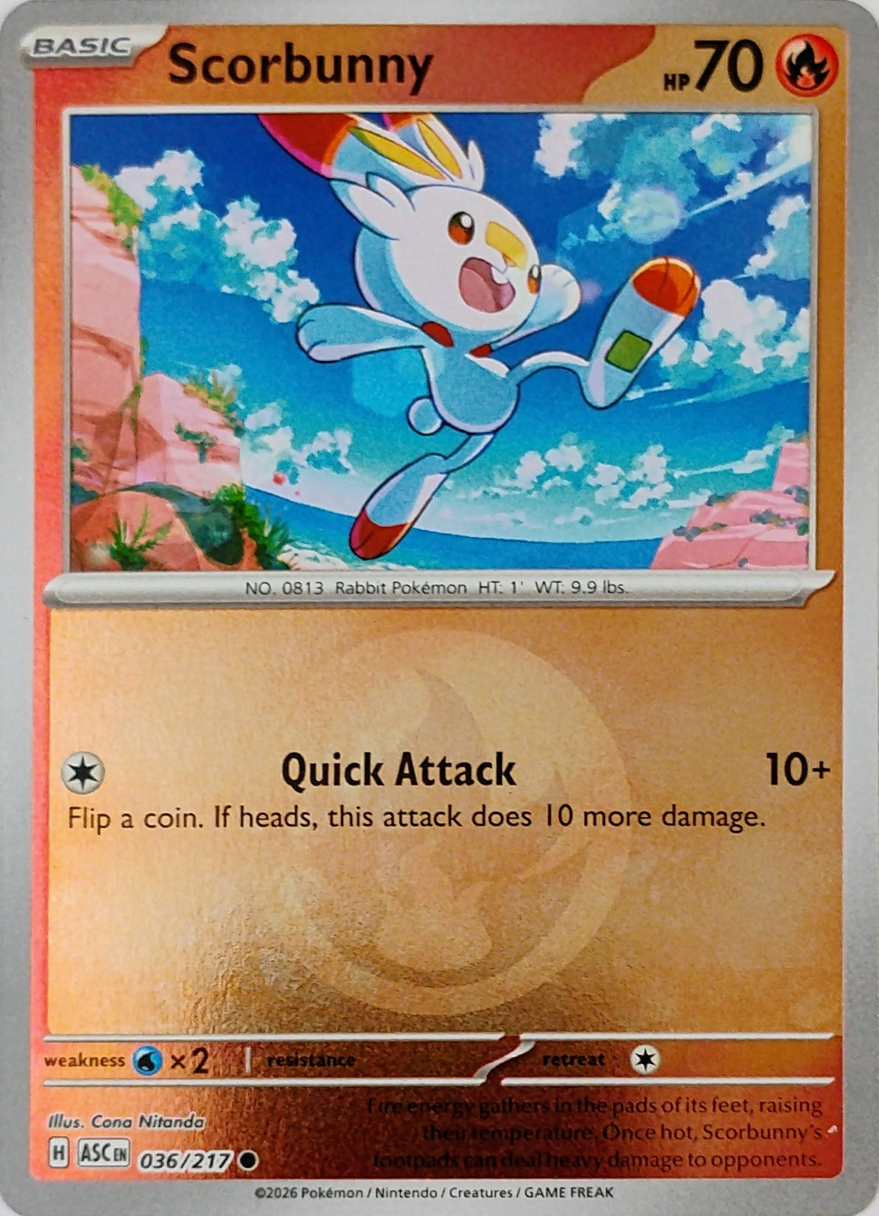 Pokémon tcg Scorbunny 036/217 (Energy Symbol)