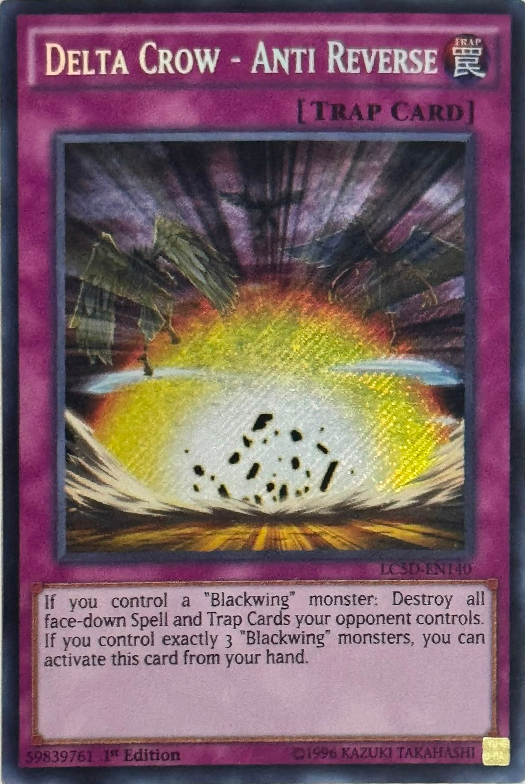 Yugioh! Delta Crow - Anti Reverse LCSD-EN140 1st Edition Secret