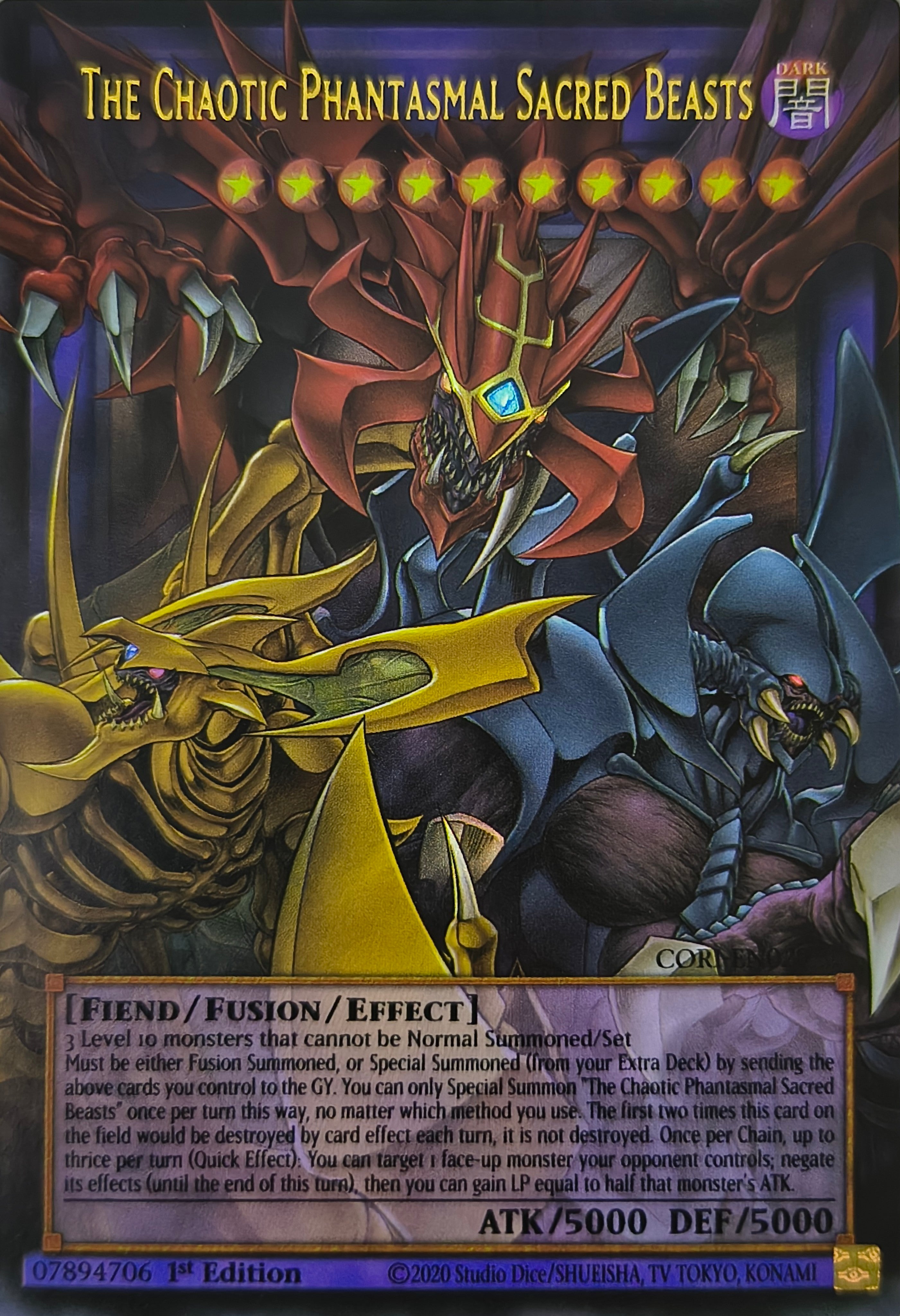 Yugioh! The Chaotic Phantasmal Sacred Beasts Cori-en029 1st Edition (Overframe)