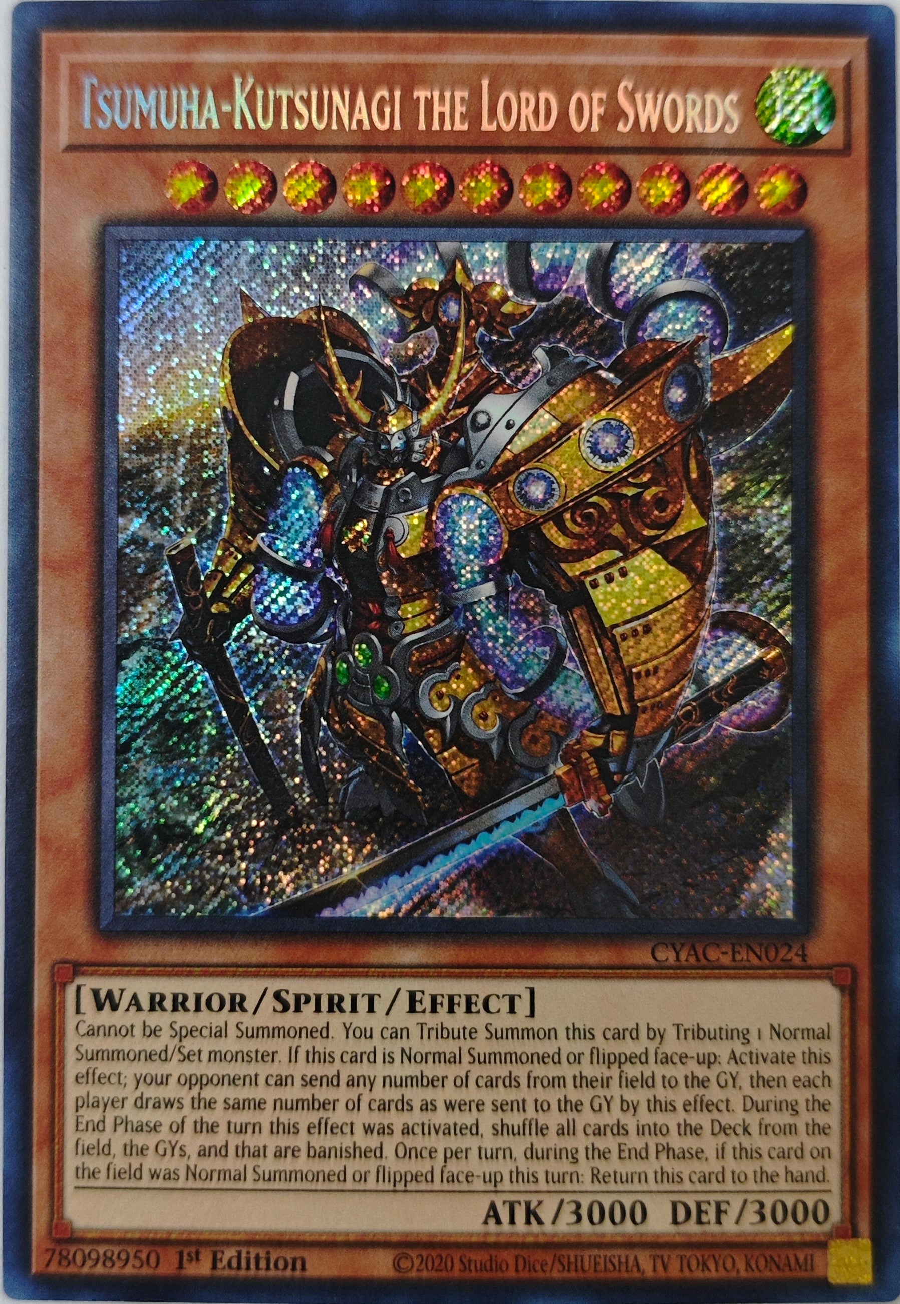 Yugioh! Tsumuha-Kutsunagi the Lord of Swords Cyac-En024 1st Edition Secret