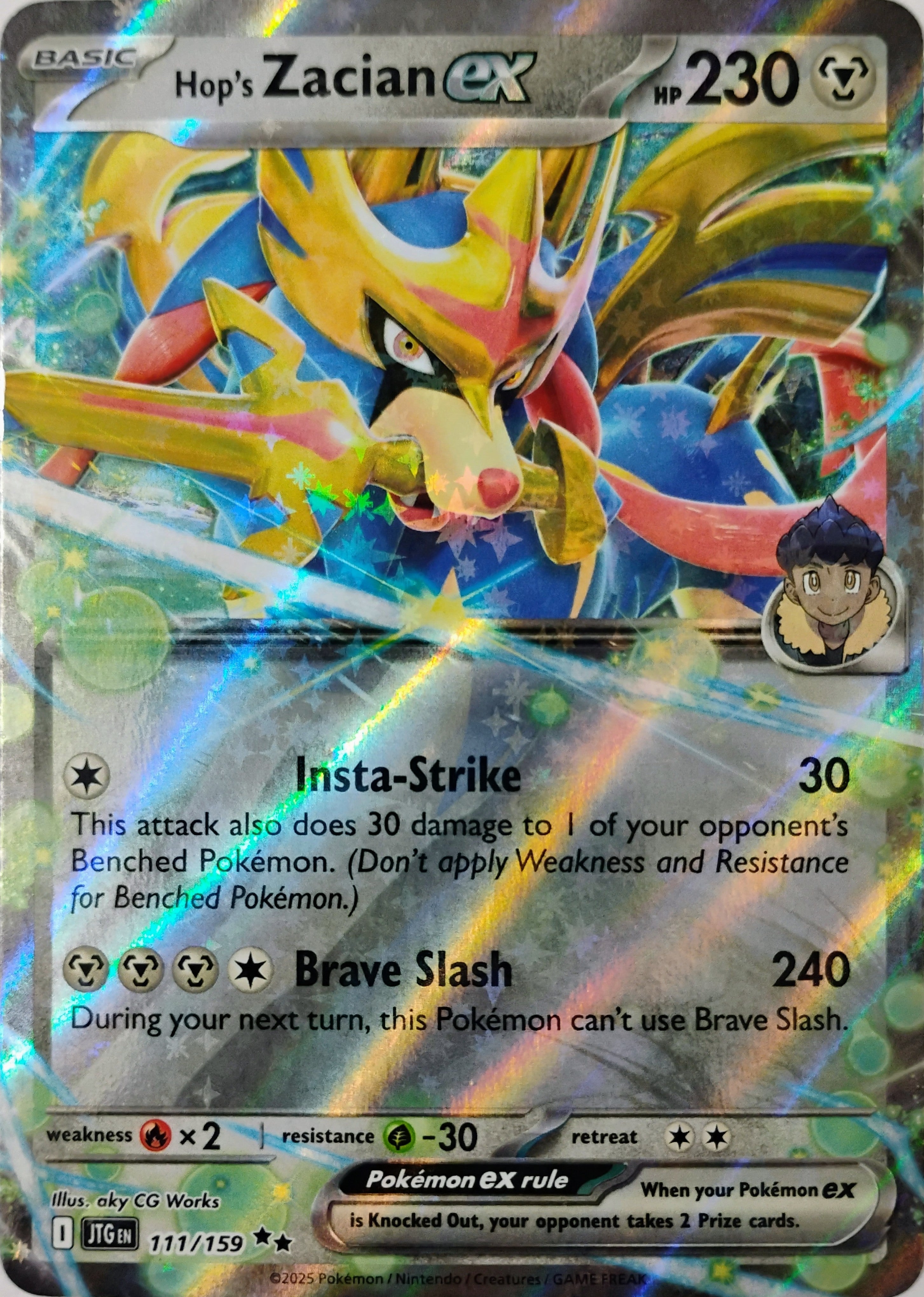 Pokémon tcg Hop's Zacian Ex 111/159