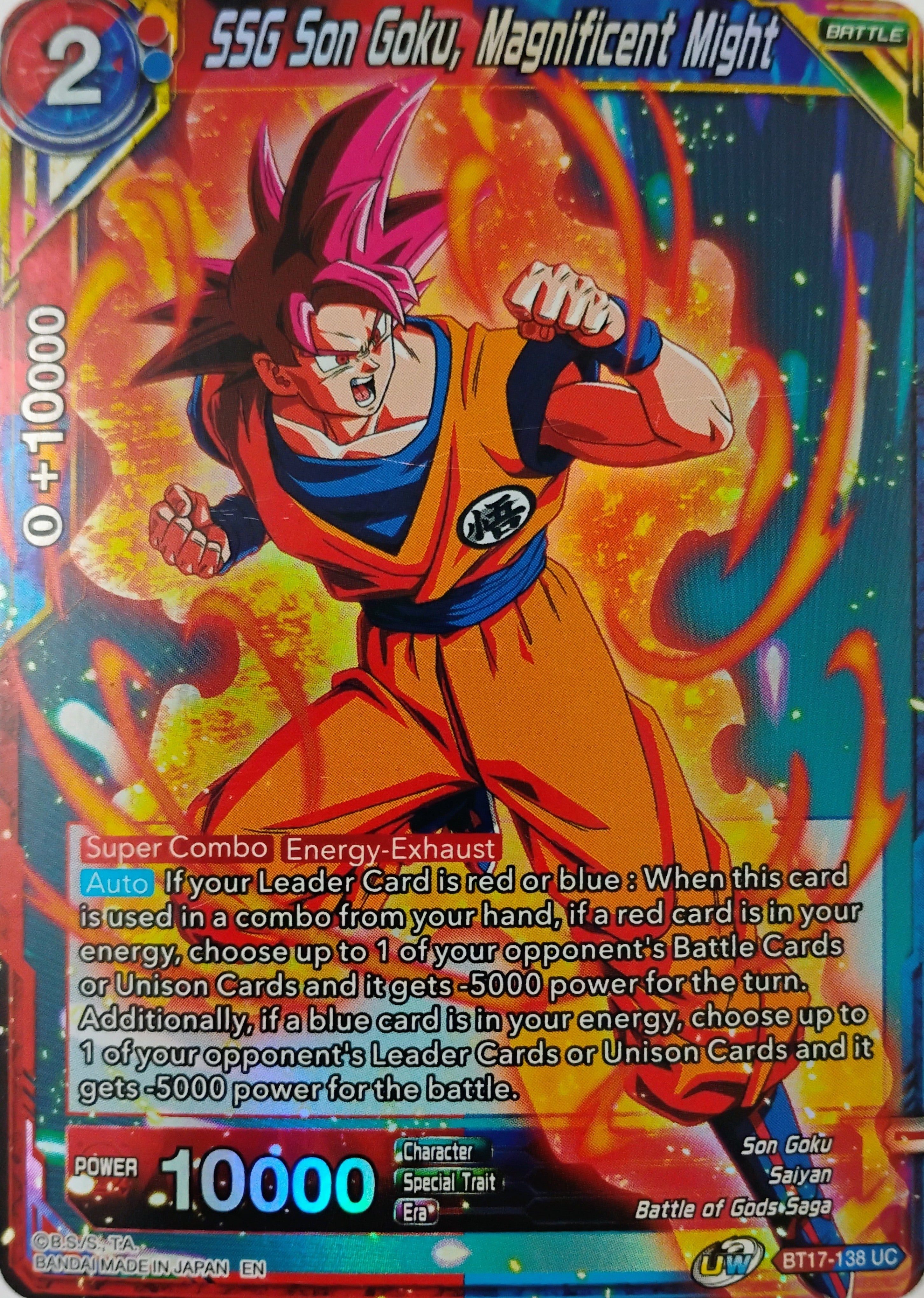 Dragón ball Ssg Son Goku, Magnificent Might Bt17-138 Foil
